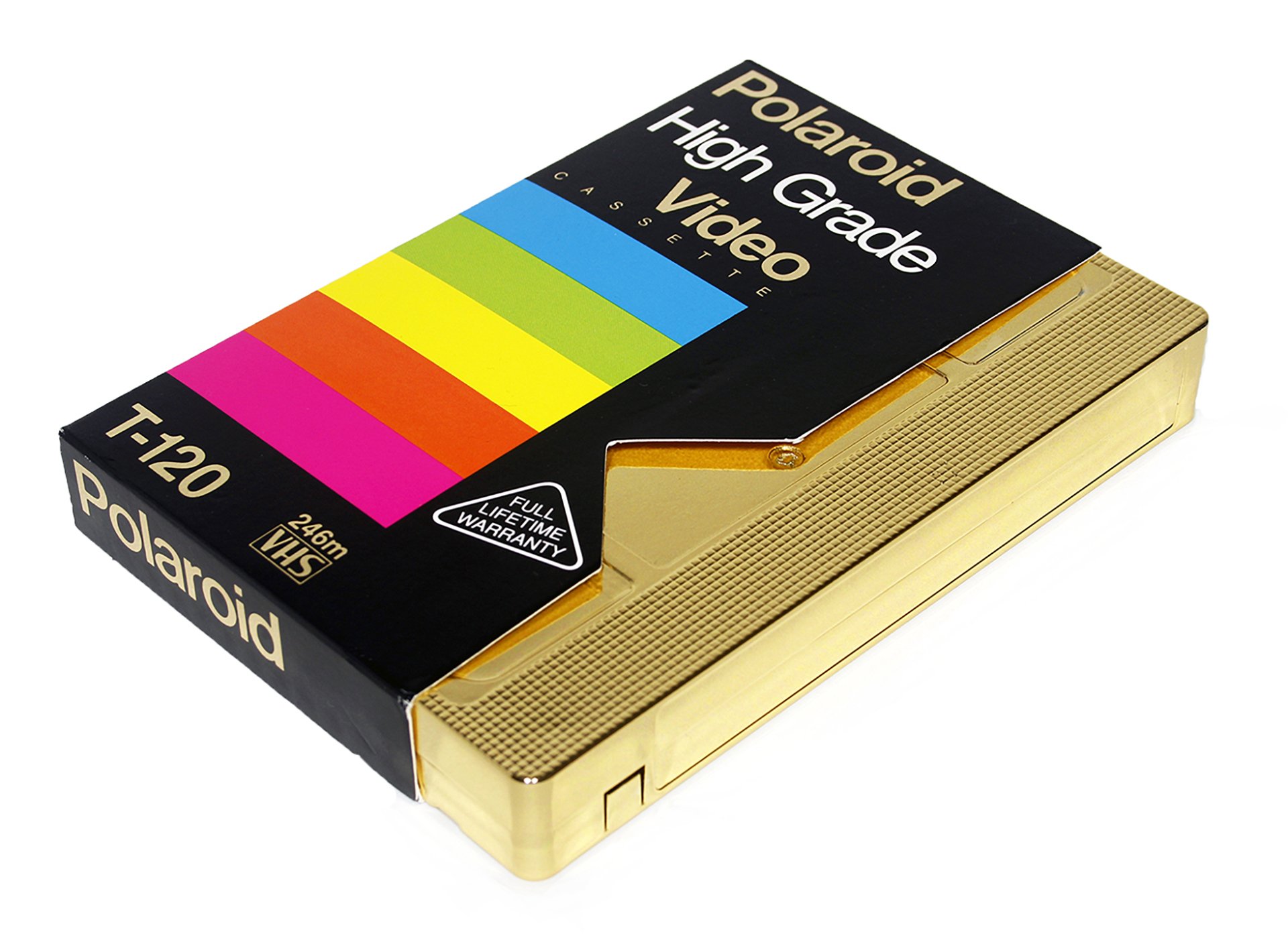 Midnight Rainbow. a Polaroid (High Grade) VHS cassette plated in 24k gold. 
4 x 7 x 1 inches.