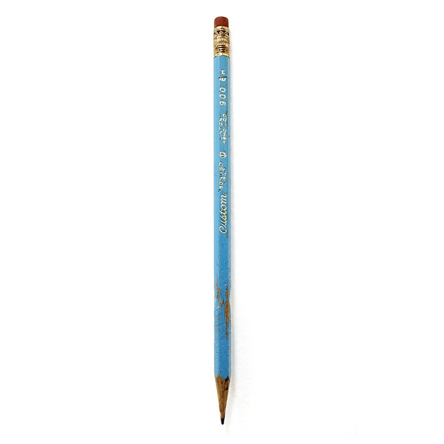 Trace. a dead woodworker's pencil (1926 - 2015) preserved with formaldehyde. 
¼ x 7 x ¼ inches.