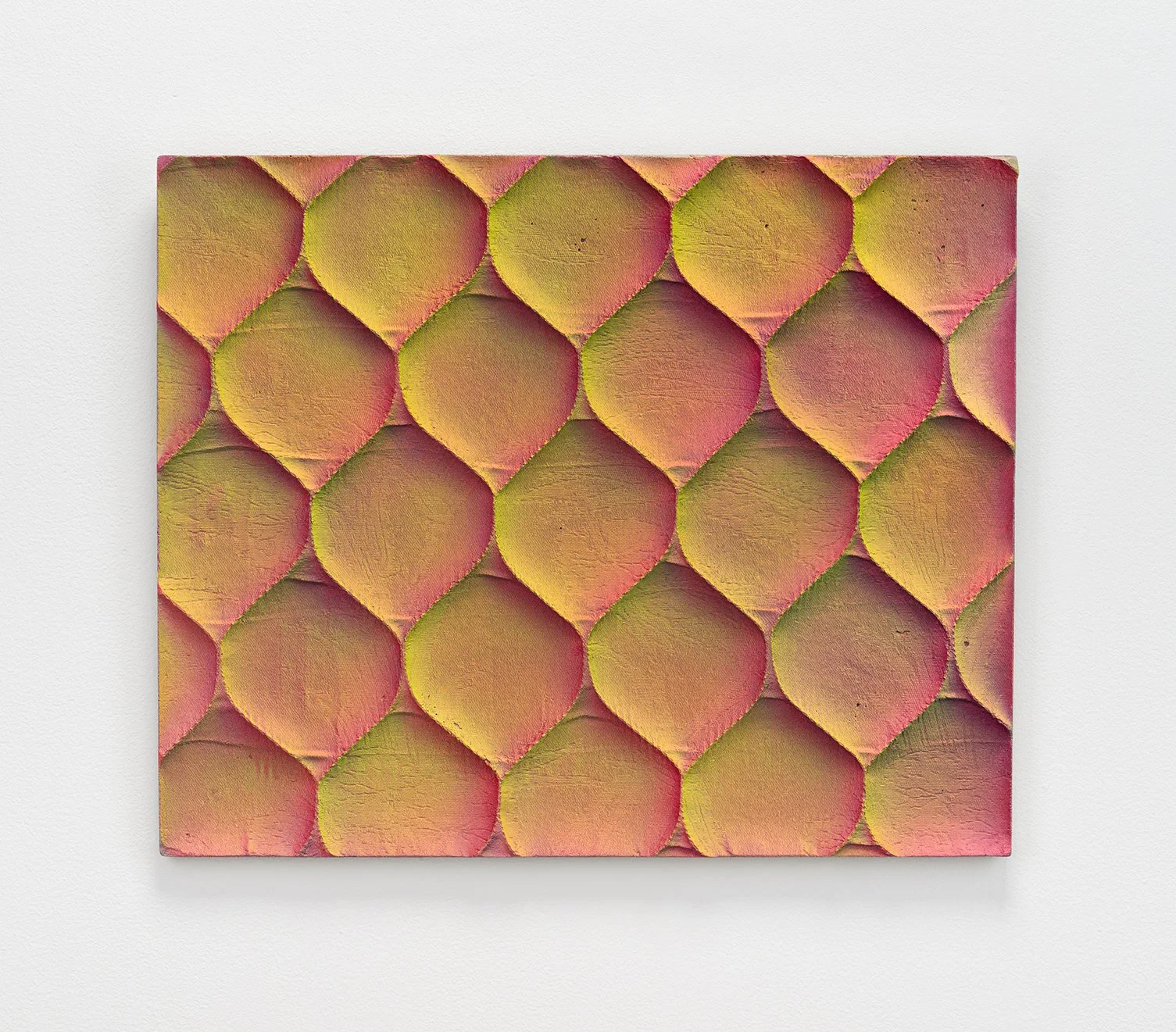 Sleeping Patterns II. Cement, wire mesh, picture wire, acrylic paint.  18"x15"x1" 2023