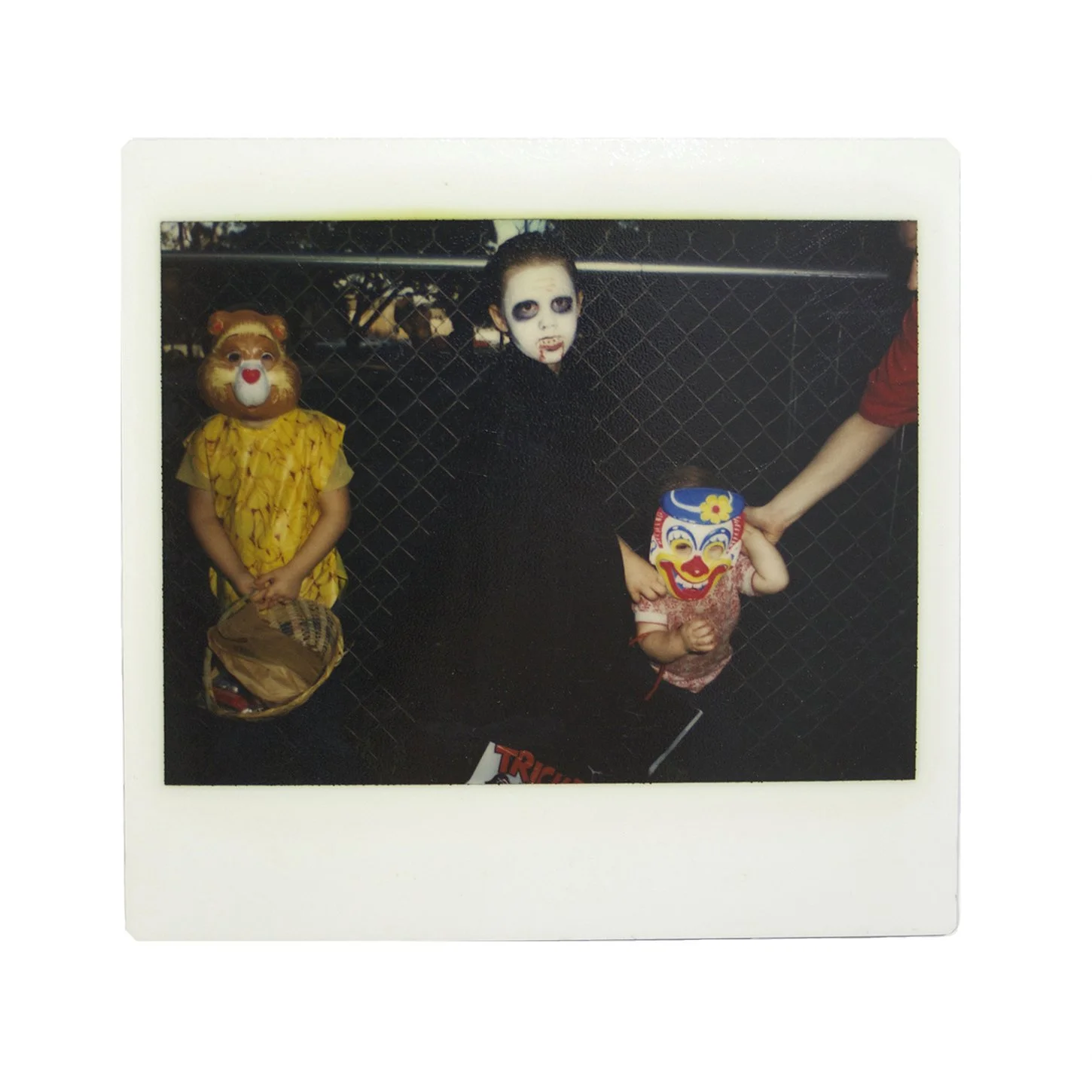 The Lost Boys. found Polaroid circa 1987 floated on the wall. 
4 x 4 inches.