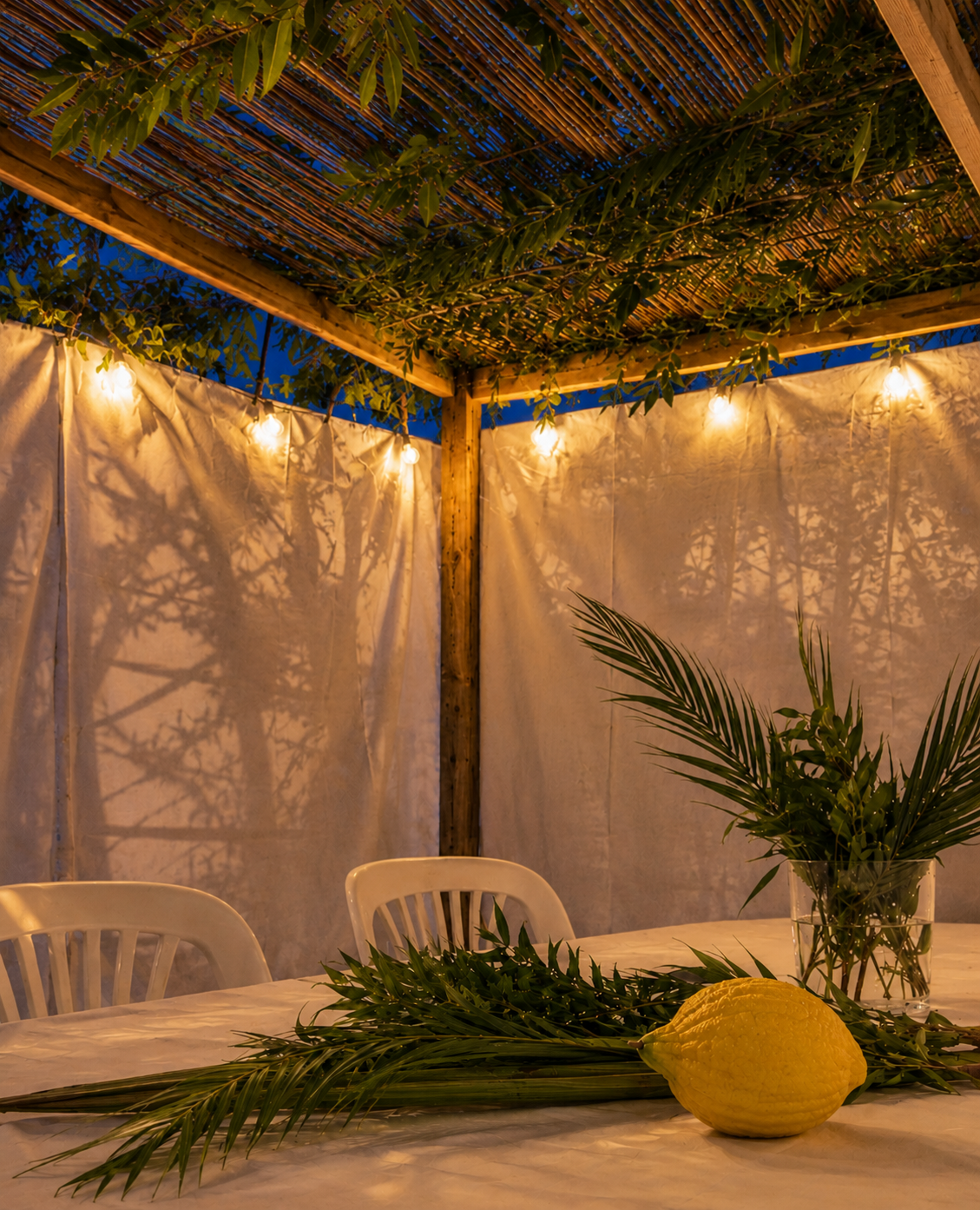 Erev Sukkot - Yom Tov Diner in the Sukkah