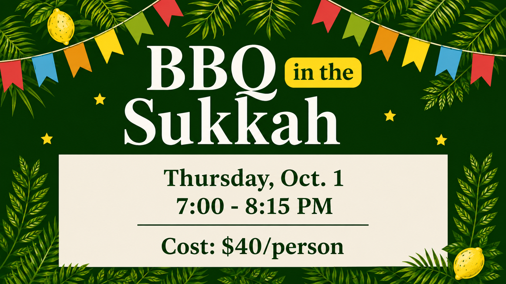 BBQ In The Sukkah