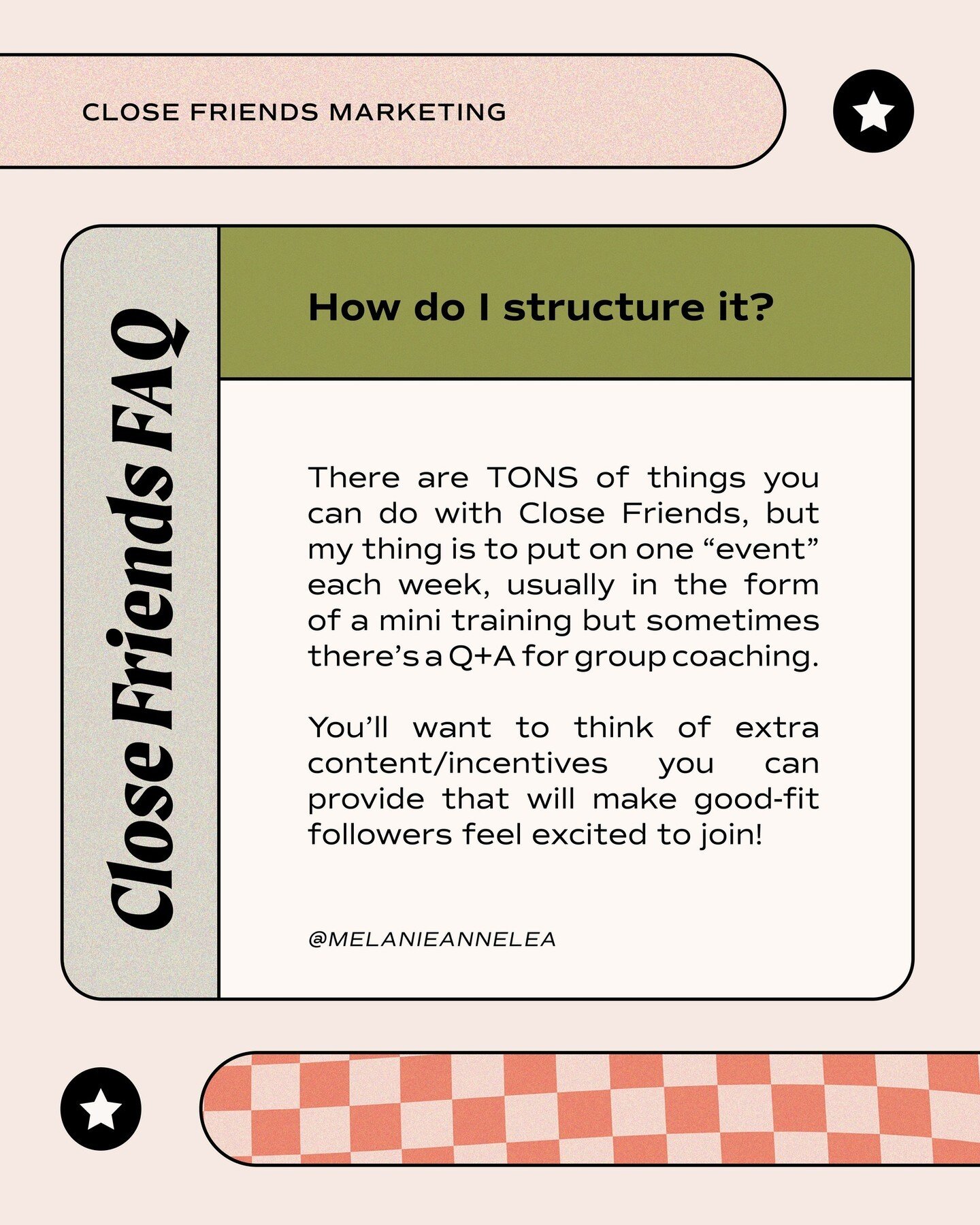 How do you structure your Close Friends content as a business? 🤔⁠
⁠
I often reference email marketing when explaining Close Friends marketing because there are so many parallels 👇🏻⁠
⁠
For both EMAIL and CLOSE FRIENDS marketing, you'll plan to:⁠
⁠
