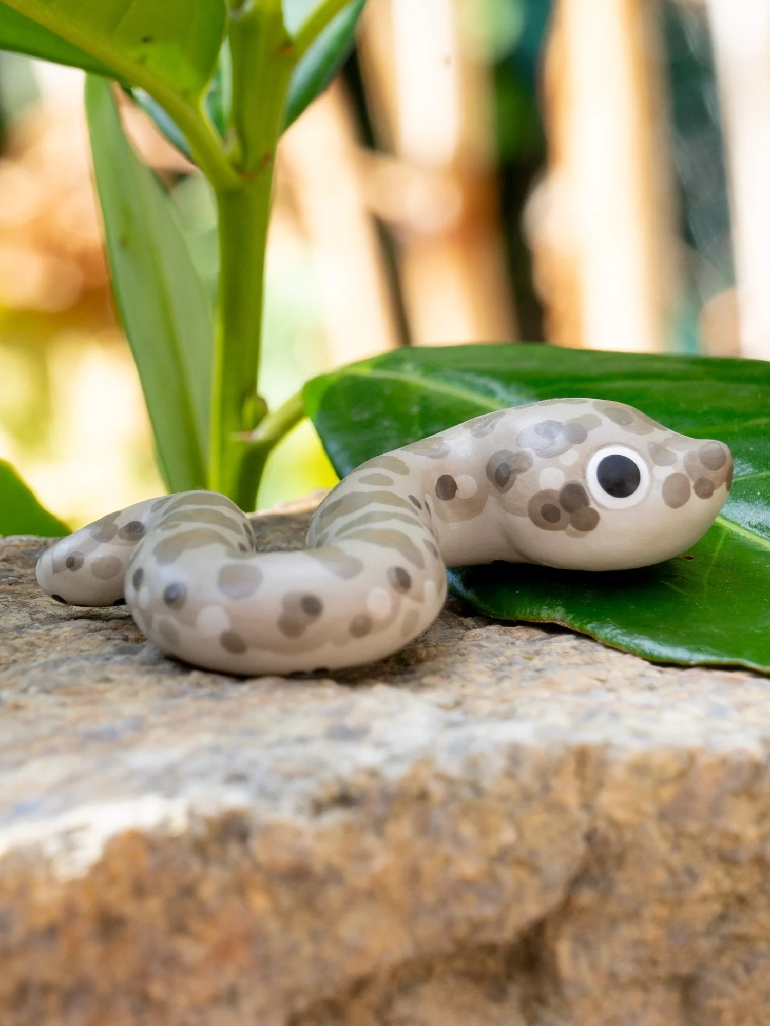 i love making cats &amp; dogs, but i always get excited when i get to make a more unusual pet, like this hognose snake! 🐍
.
#polymerclay #fimoprofessional #petcommission