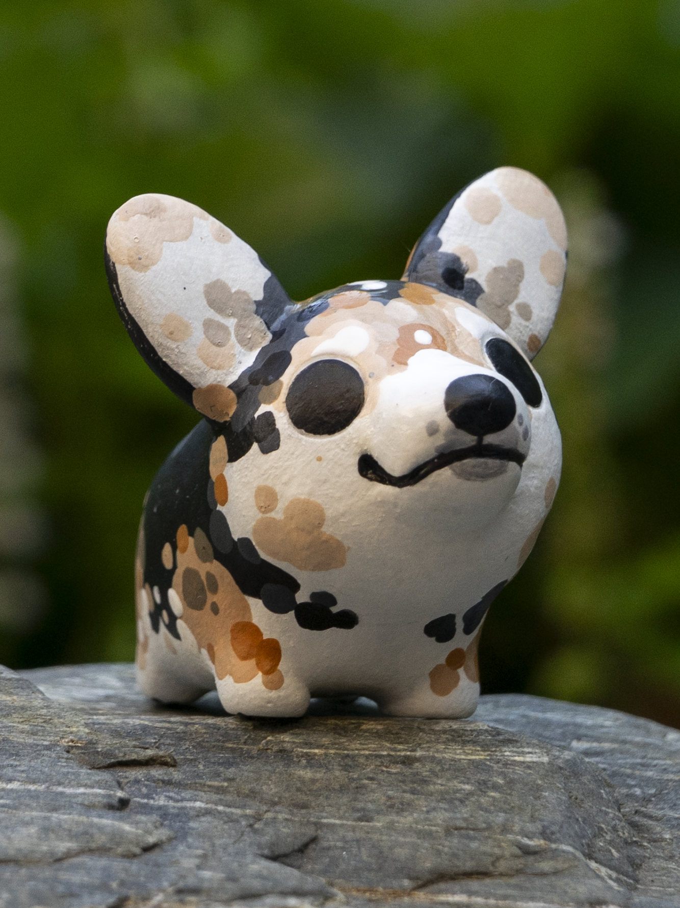 Handmade polymer clay corgi dog sculpture