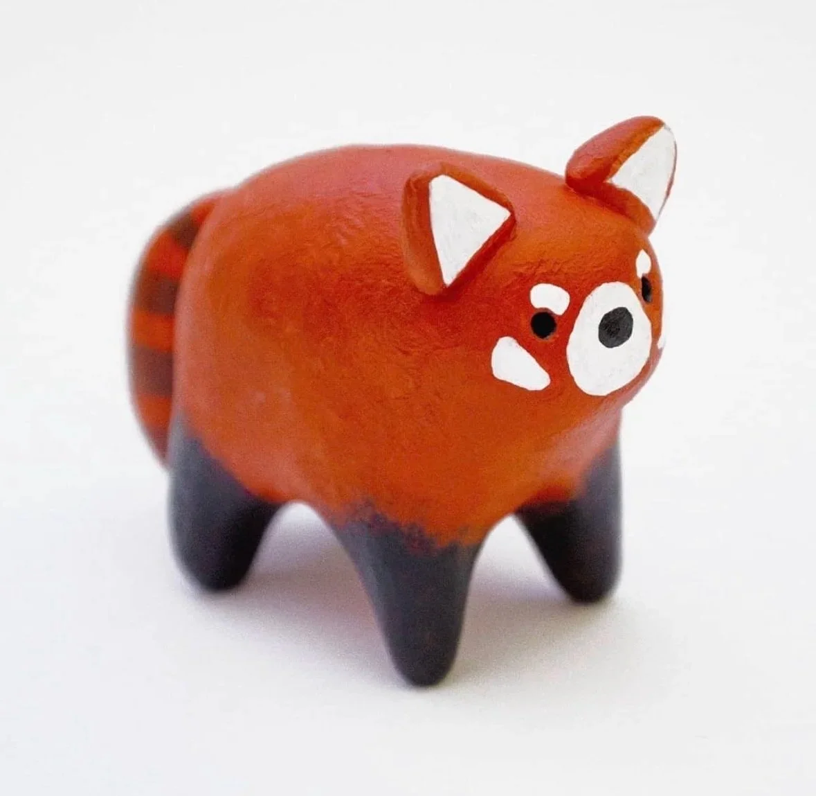 Martina's early red panda figurine from polymer clay, 2019