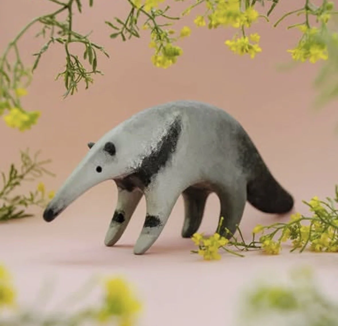 Martina's early polymer clay anteater from 2019