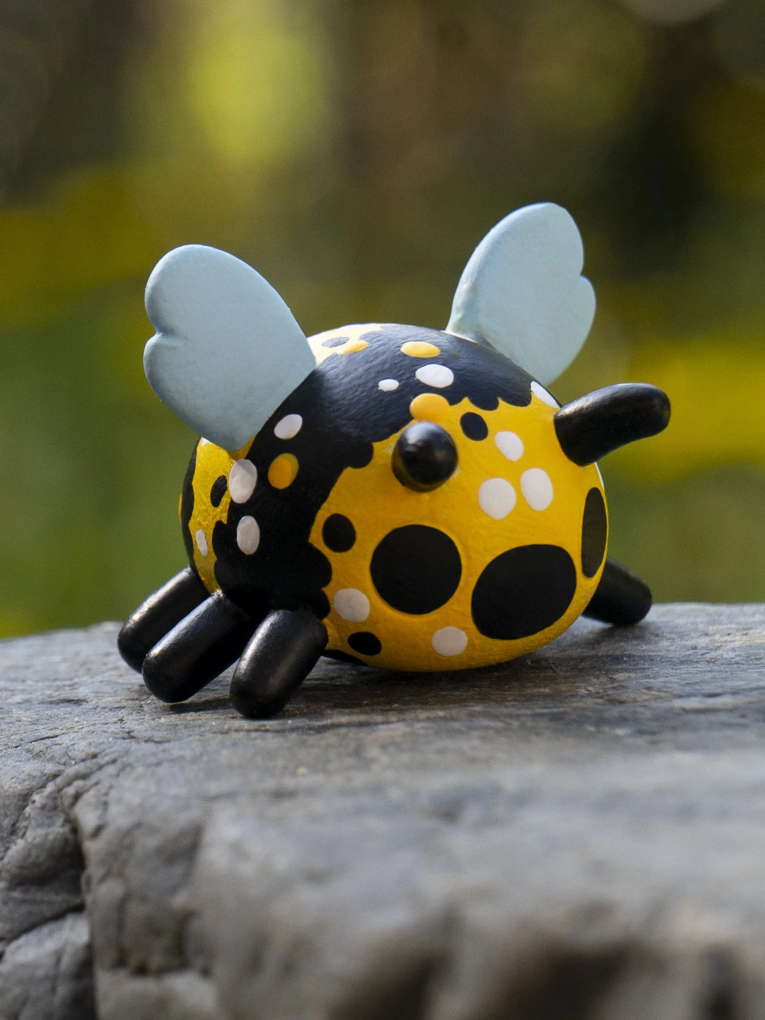 Handmade polymer clay bumblebee figurine