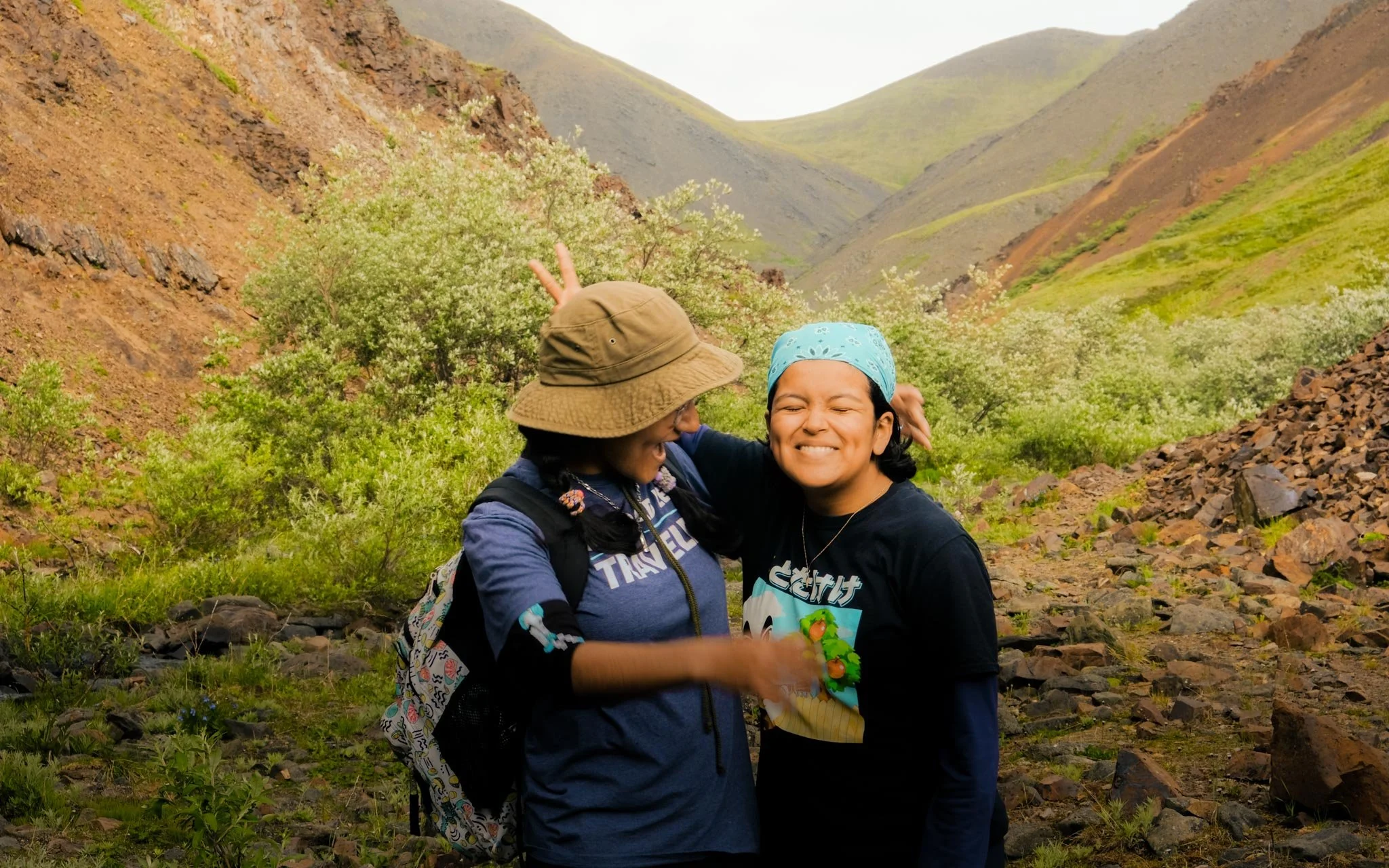  Laughing after a hike near the Eagle River Nature Center. 