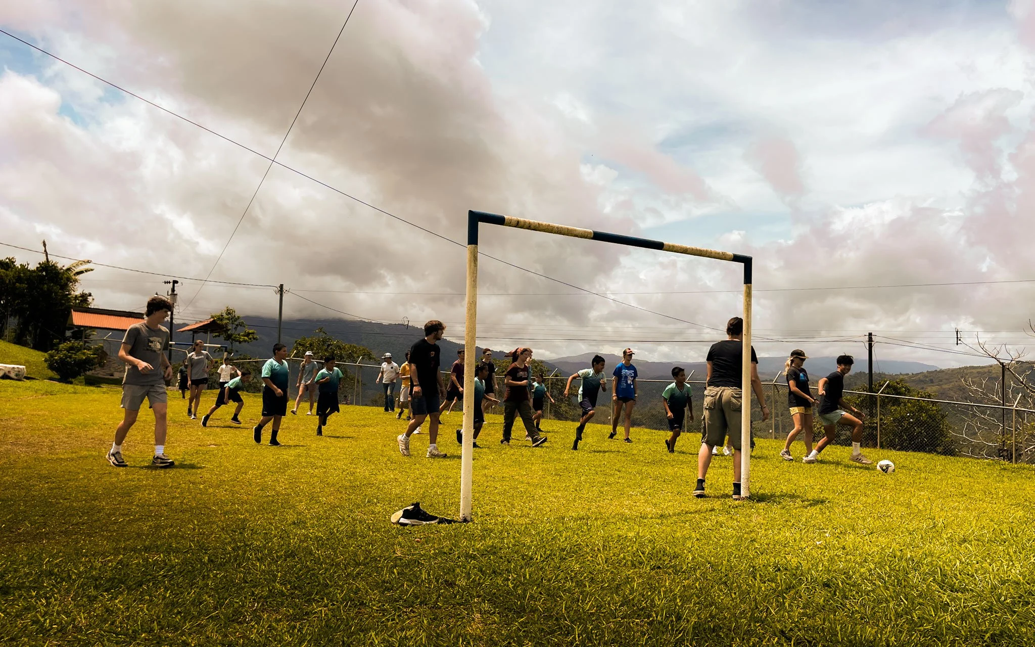 Playing a spontaneous game of fútbol with new friends in the Turrialba Valley. 