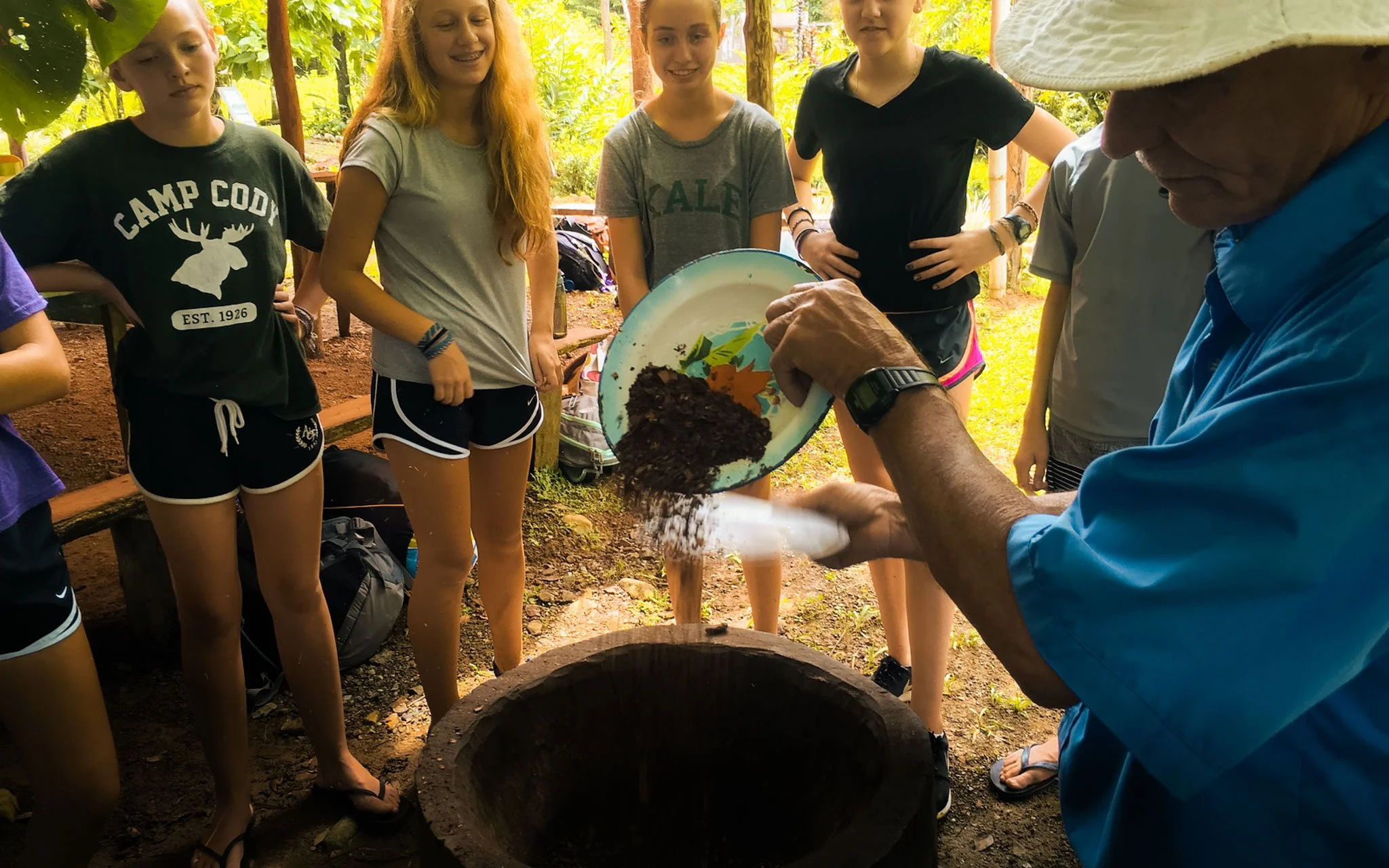  Learning about chocolate at a local chocolate farm. 