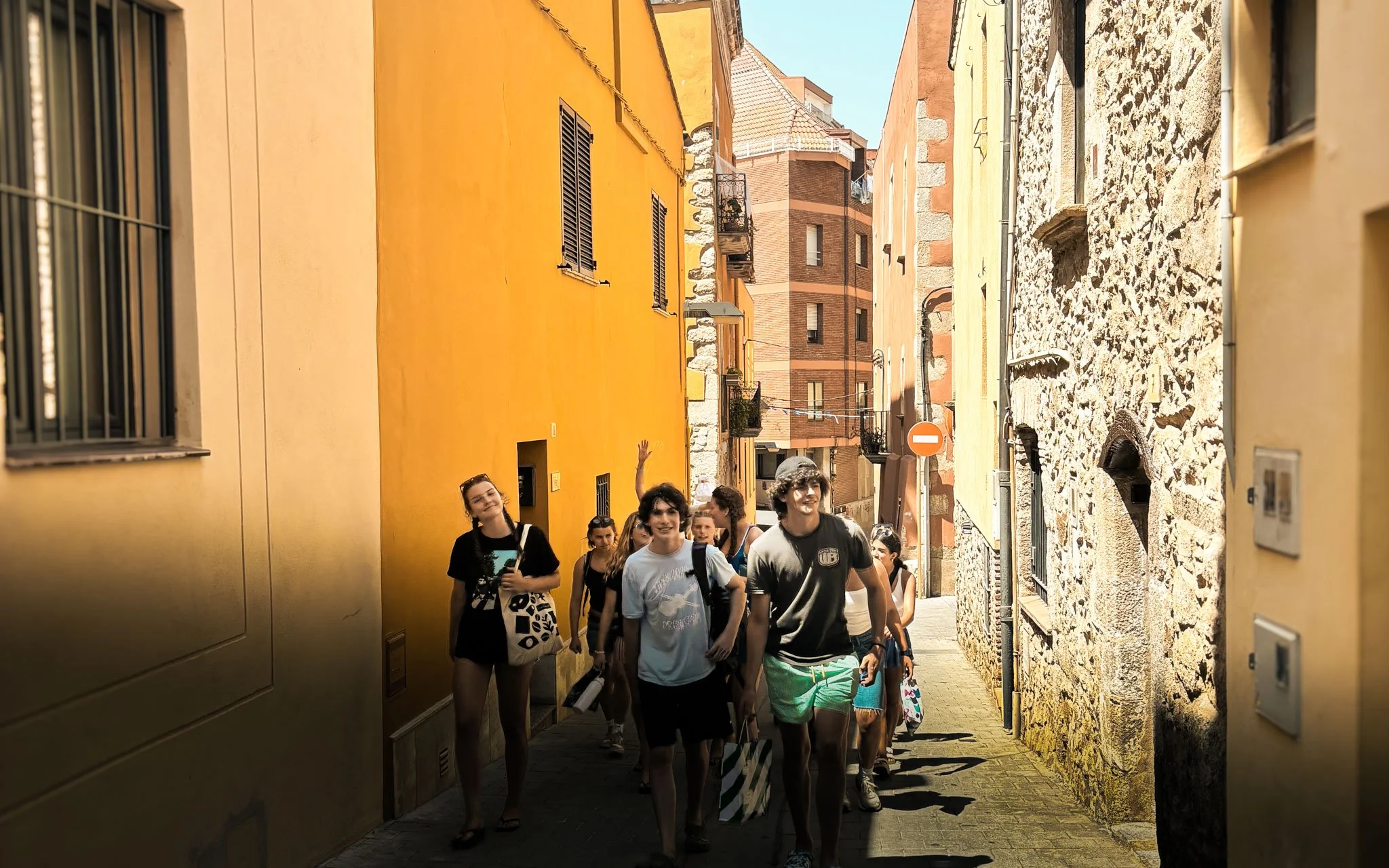  Serving together at a local food distribution center. 