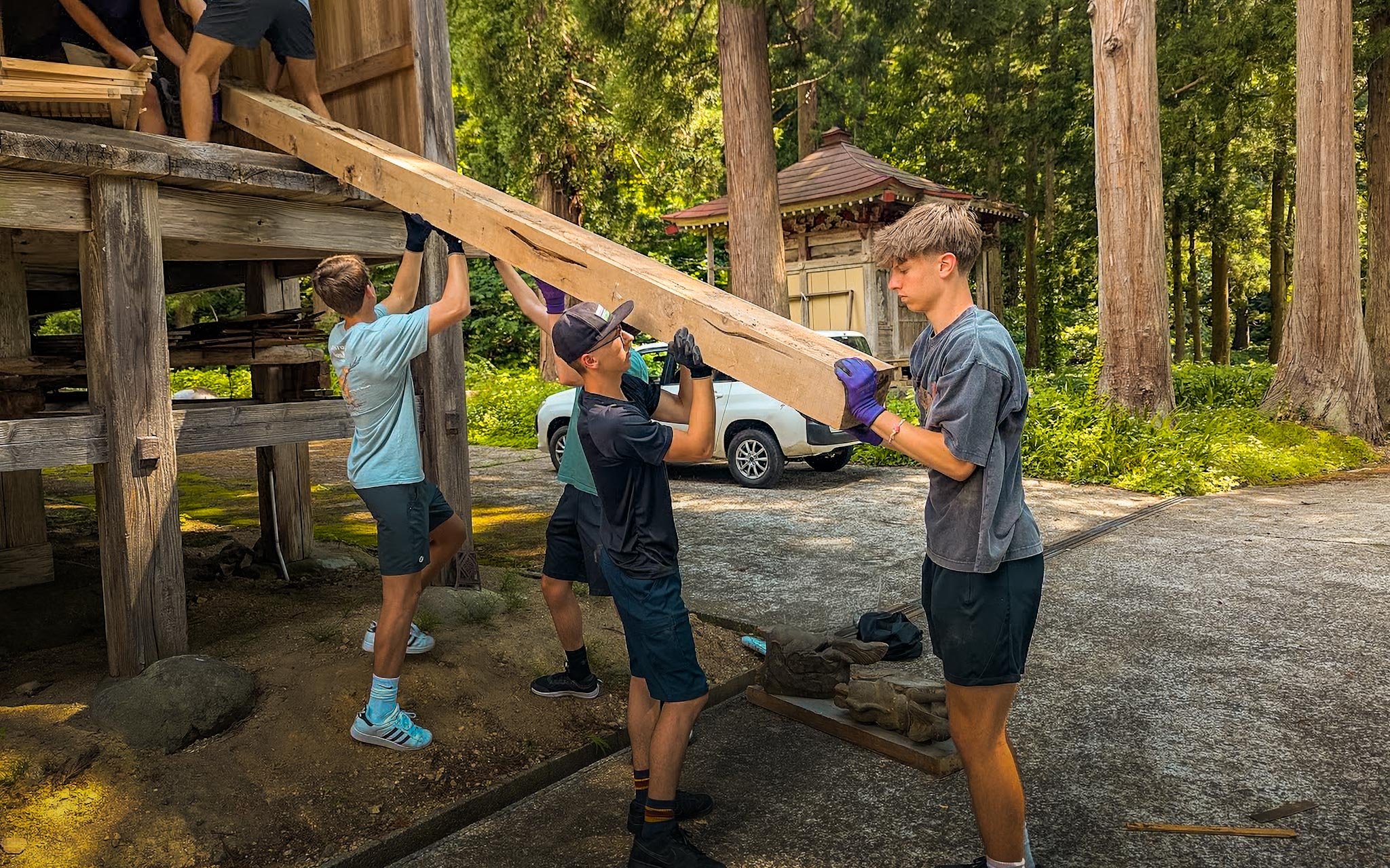  Help clean and care for sacred temple grounds. 