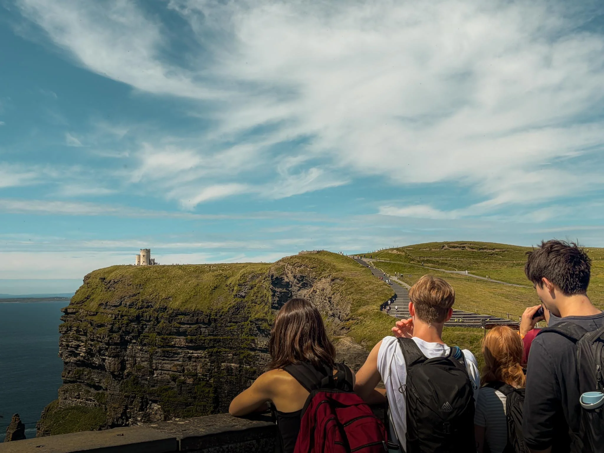 Walking along the Cliffs of Moher. 