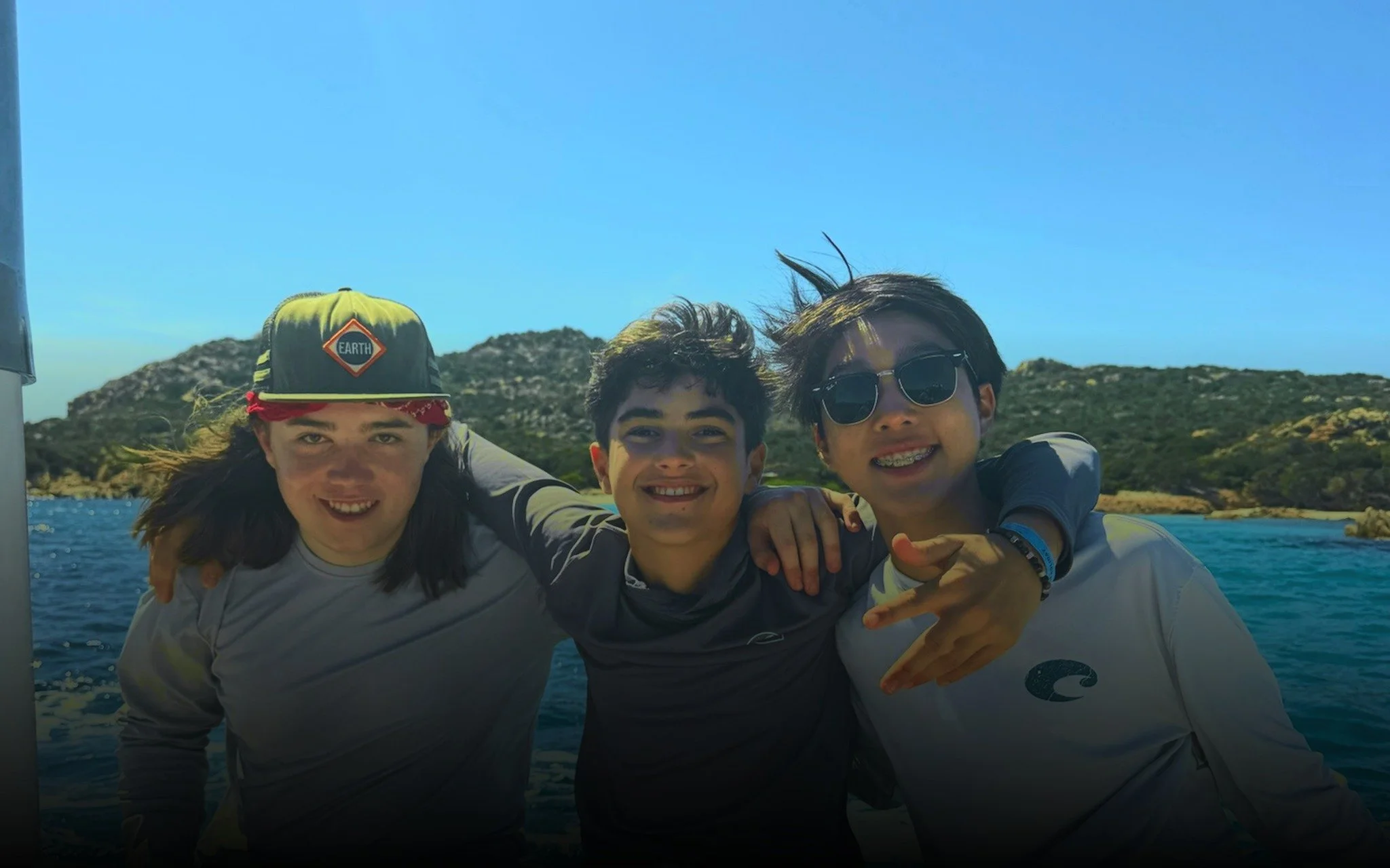  Cruising the Sardinian coast with new friends. 