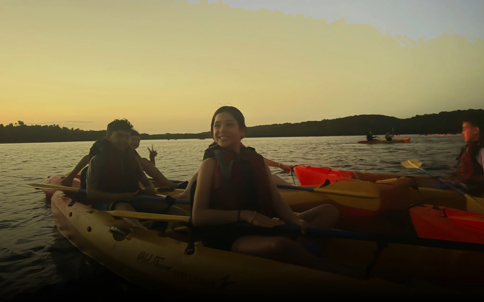  A sunset paddle with the group. 