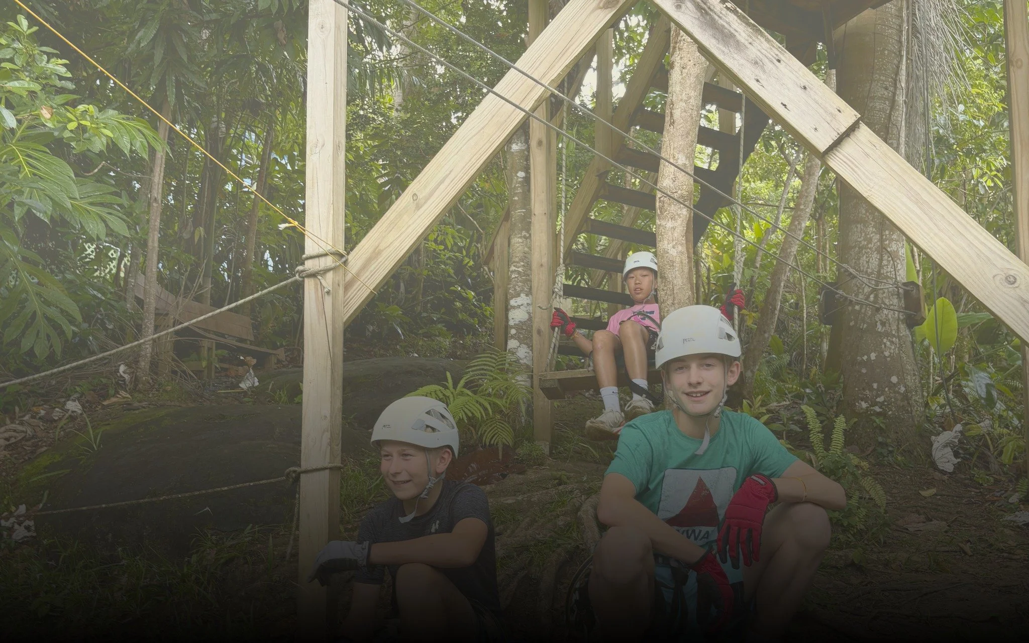  Ziplining through the rainforest canopy. 
