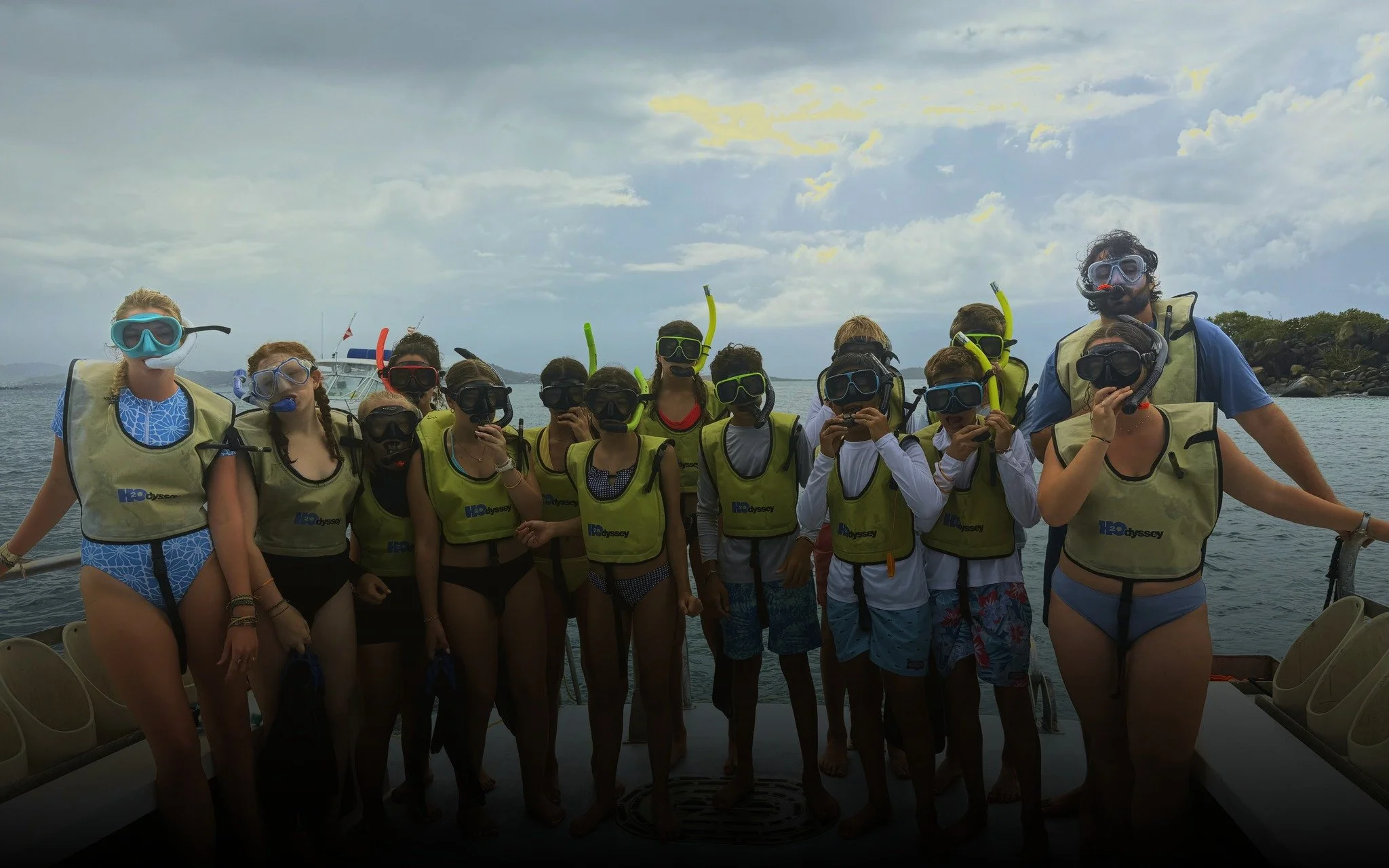  Snorkeling together off the boat. 