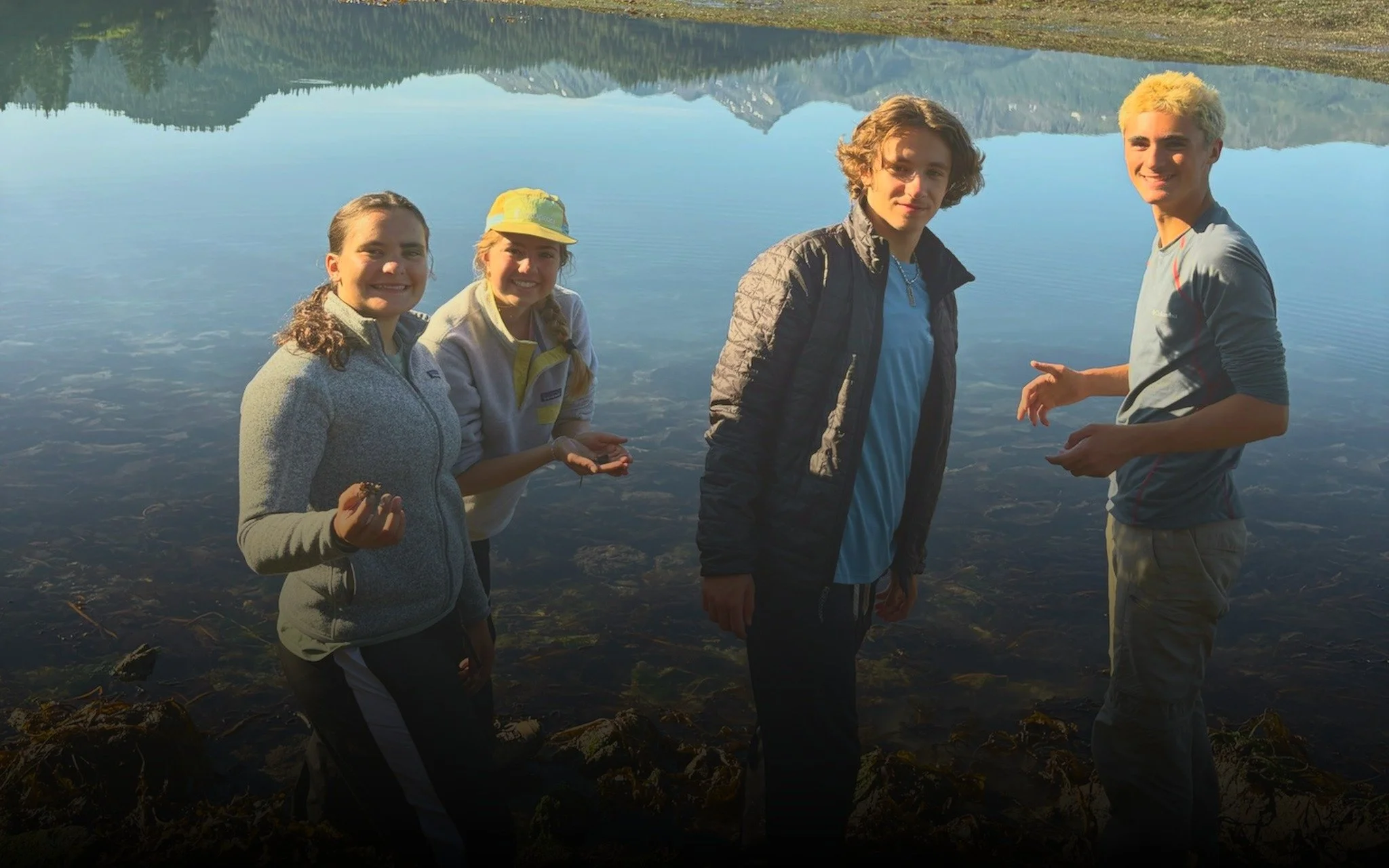  Searching the tide flats for marine life during field studies. 