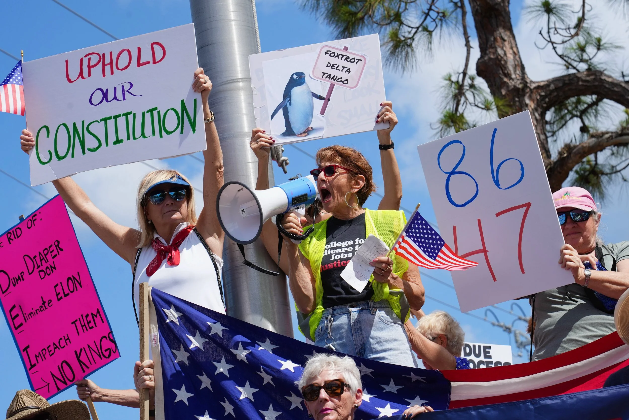 Anti-Trump Protest in Naples, 2025.