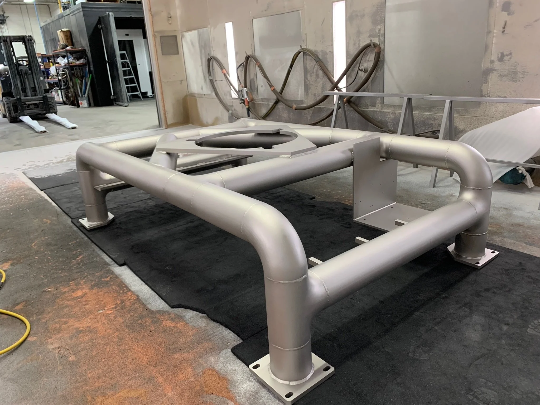 stainless steel frame, large, glass bead blasted