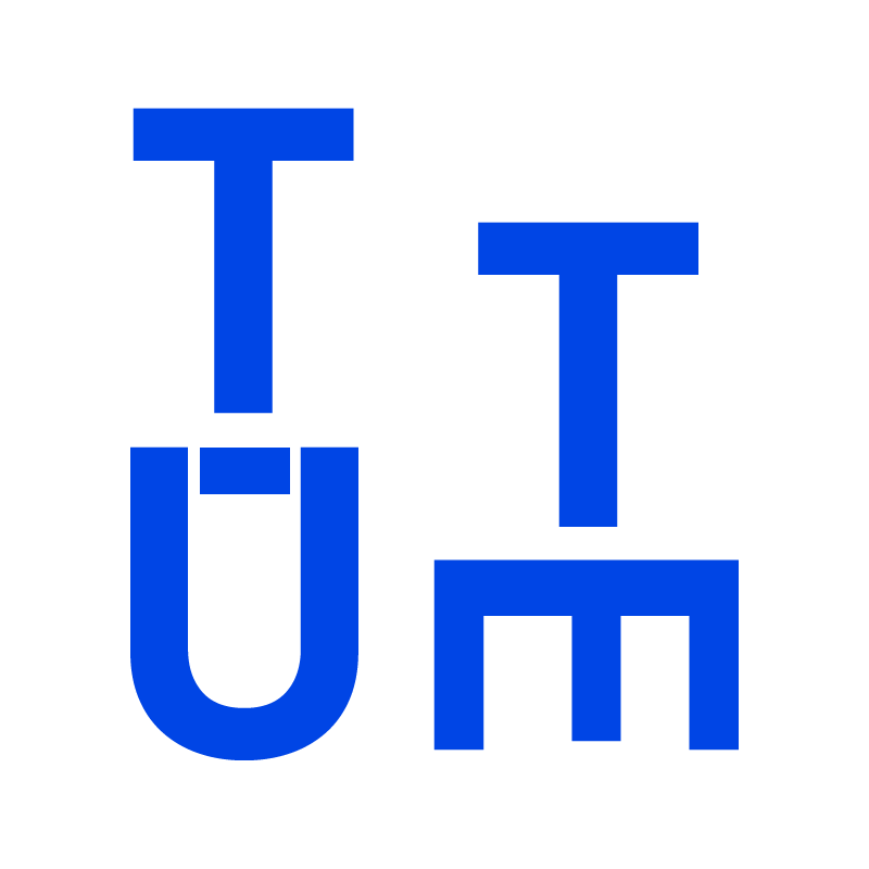 Blue icon of a spade and garden fork, made up of letters and symbols.