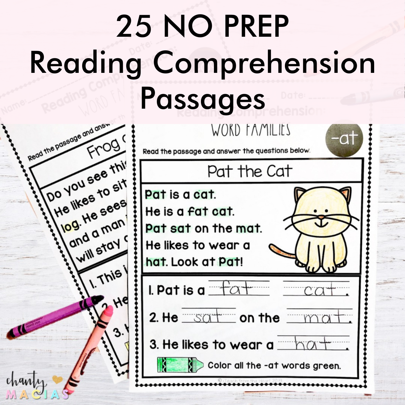 Reading Comprehension Worksheets - Let's Make CVC Words With Short A