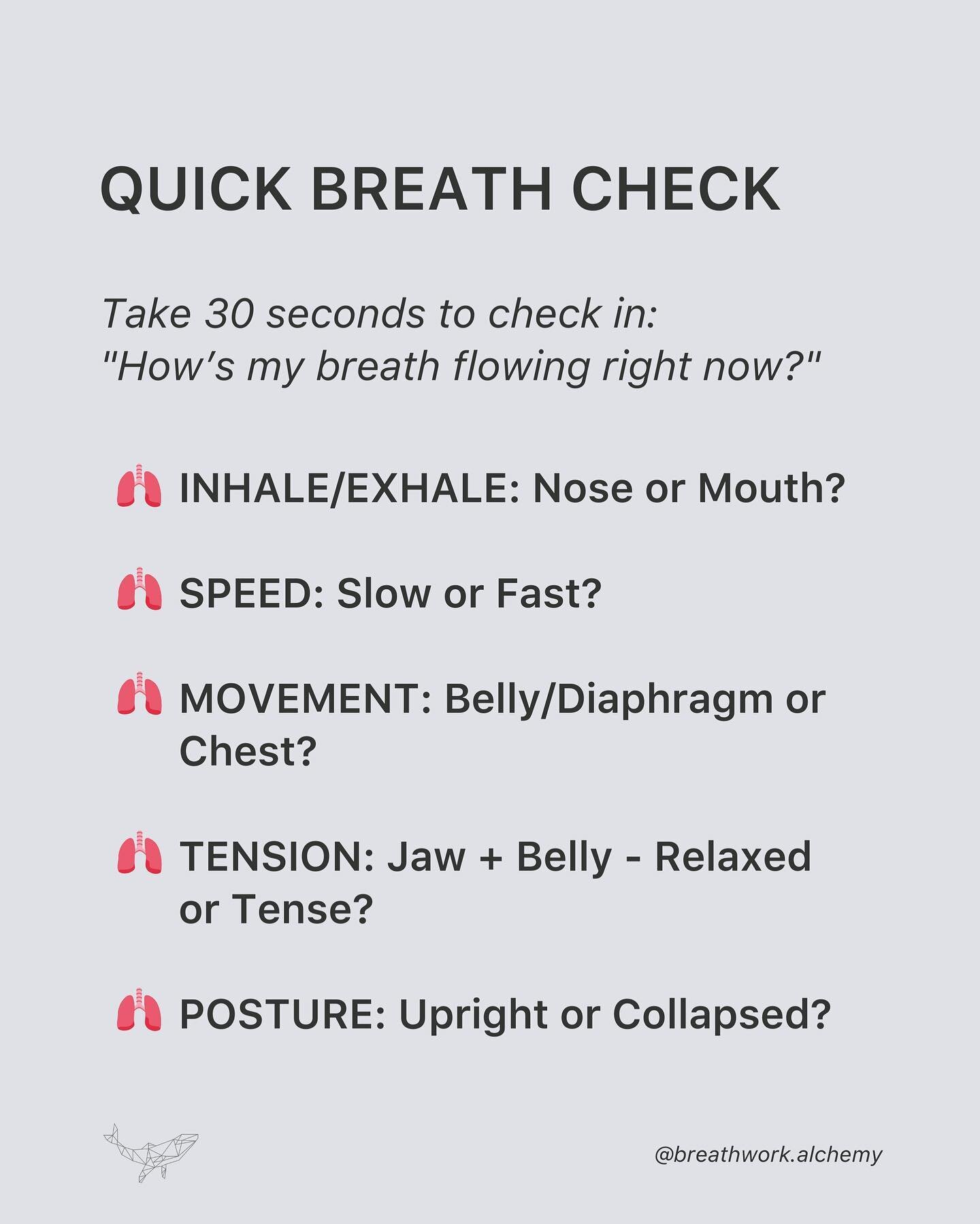 Stop scrolling and check in with your breathing for 30 seconds.

This way you are making the unconscious conscious - you create awareness for your automatic, unconscious breathing patterns. 💨

Why this matters? 👇

Many of us have suboptimal breathi