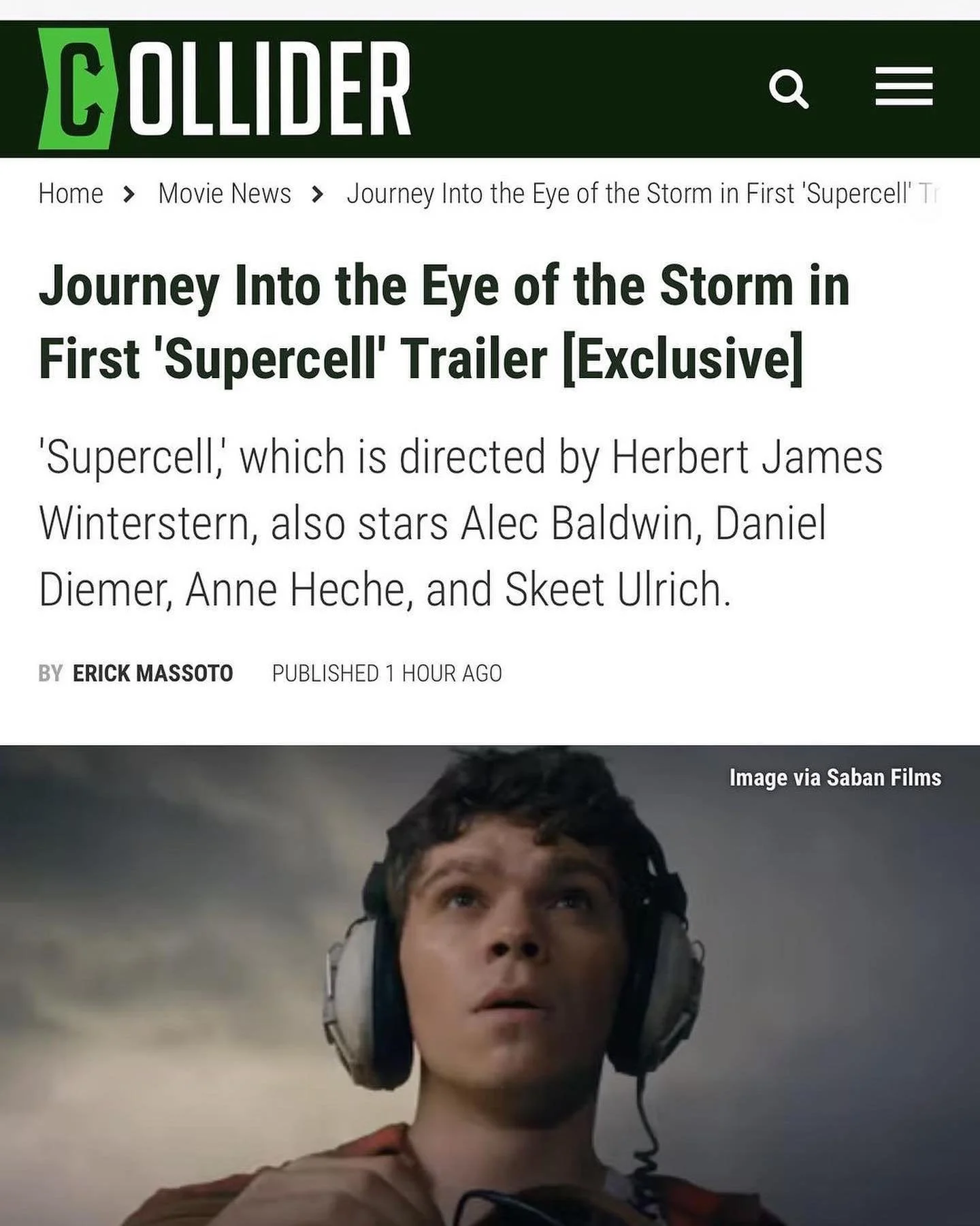 Head over to @collider for a first look at @supercellthemovie starring @daniel_diemer ⚡️⚡️