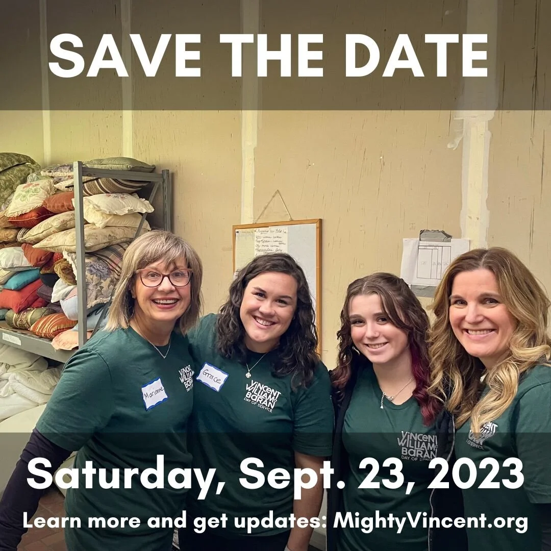 We look forward to seeing you all at the 3rd Annual Vincent William Baran Day of Service! Save the date for Saturday, Sept. 23, 2023. We also plan to have in-person service projects on Friday, Sept. 22, and Sunday, Sept. 24. Don't live in Northeast O
