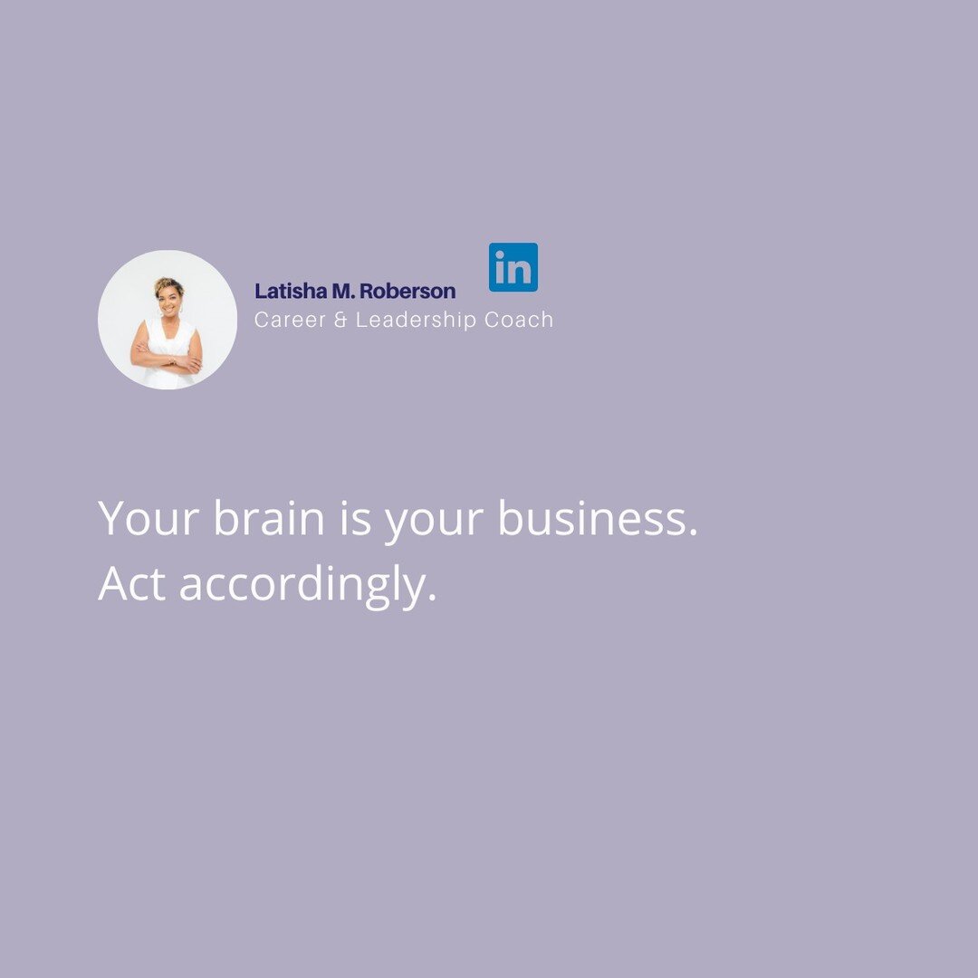 #wednesdaywisdom courtesy of yesterday's #linkedin post:

When someone asks you to pick your brain, know that your knowledge is valuable and they are respecting your expertise. Receive the message and act accordingly!

#leadwithlatisha #careercoach #