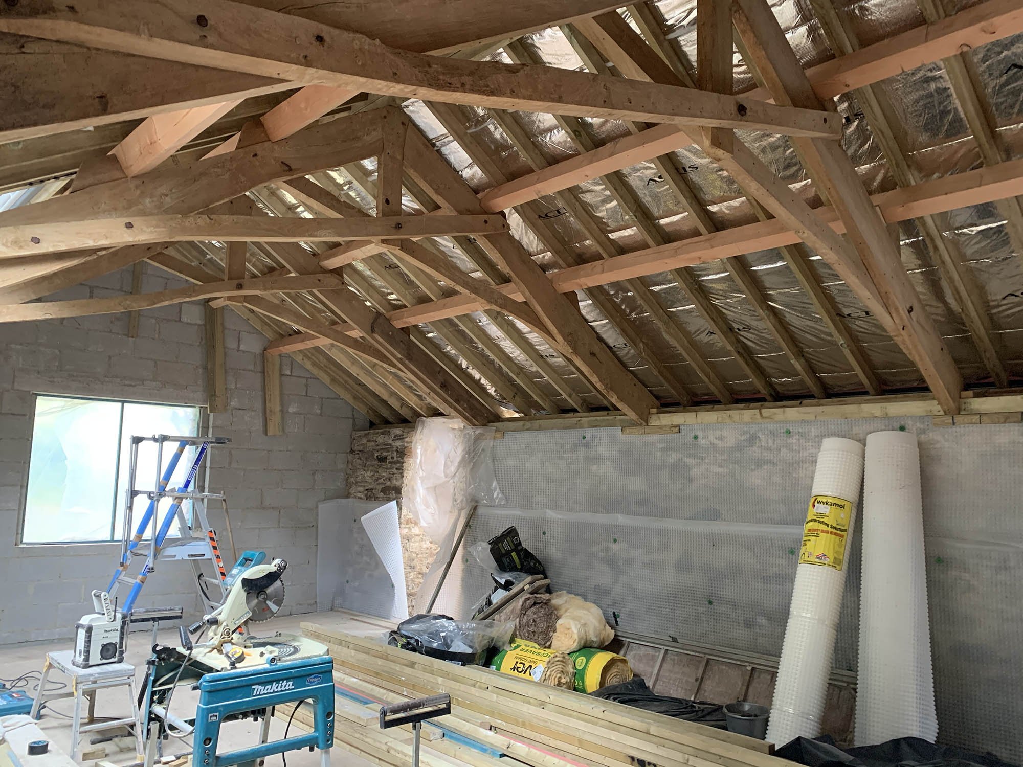 Stone Barn Courtyard Conversion. new insulation.jpg