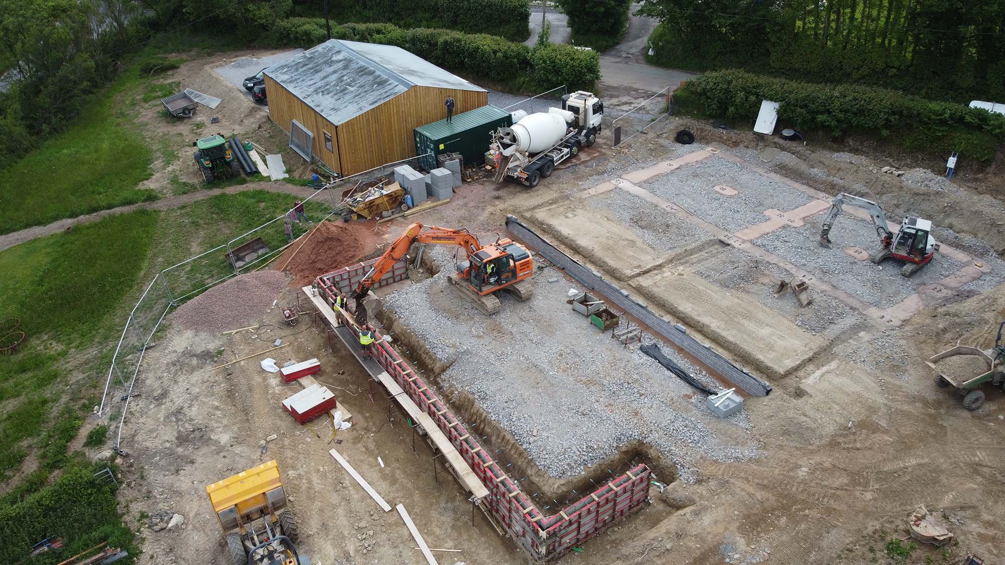 Class Q barn conversion black corrugated. foundations.jpg