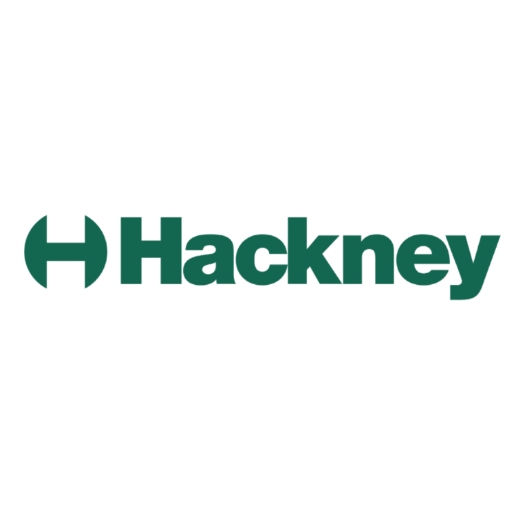 The Hackney logo with a green circle containing a stylized H and the word 'Hackney' in bold green letters.