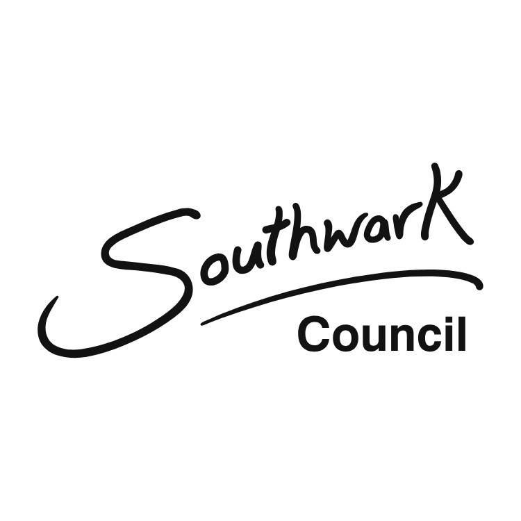 The logo of Southwark Council, featuring the word 'Southwark' in stylized text and 'Council' in smaller bold letters underneath.