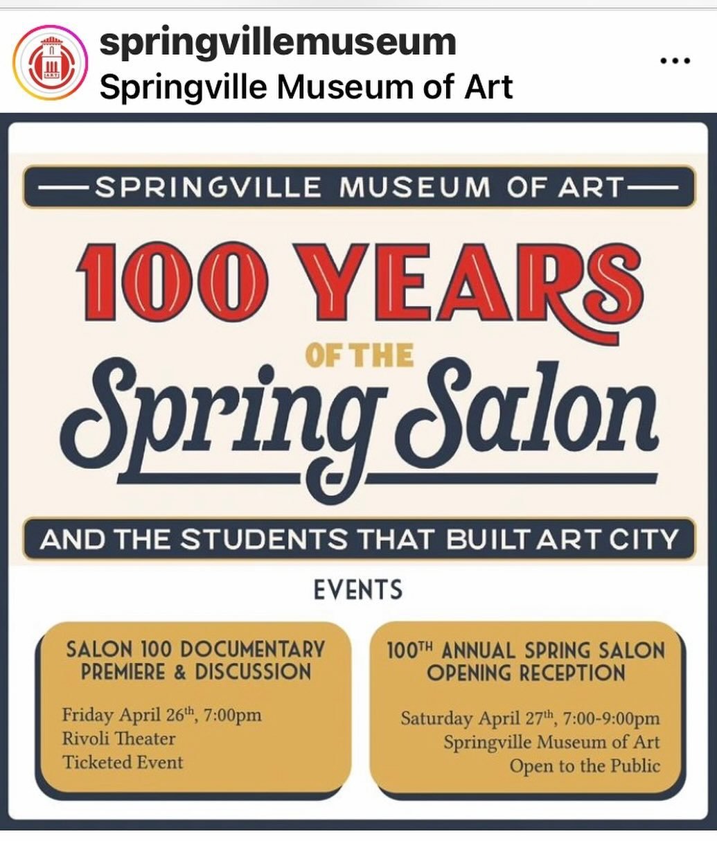 My &ldquo;TRADITIONS&rdquo; piece will be featured in the &ldquo;Salon 100:  A Retrospective of 100 Spring Salons&rdquo;. This exhibition opens tonight, April 27th 7-9pm @sprinvillemuseum .  This is a huge honor.  THANK YOU from the bottom of my hear