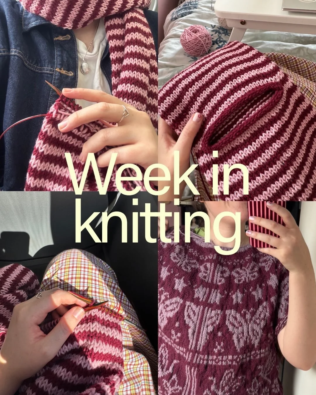 Libby&rsquo;s progress on her self-designed butterfly cardigan (to be steeked once sleeves are done!) and scarf design is the knitting check-in we love to see! 🧶🌻

Scarf and cardigan patterns by: @starlitknits_

Yarn: @kremke_yarns reborn aran (sca