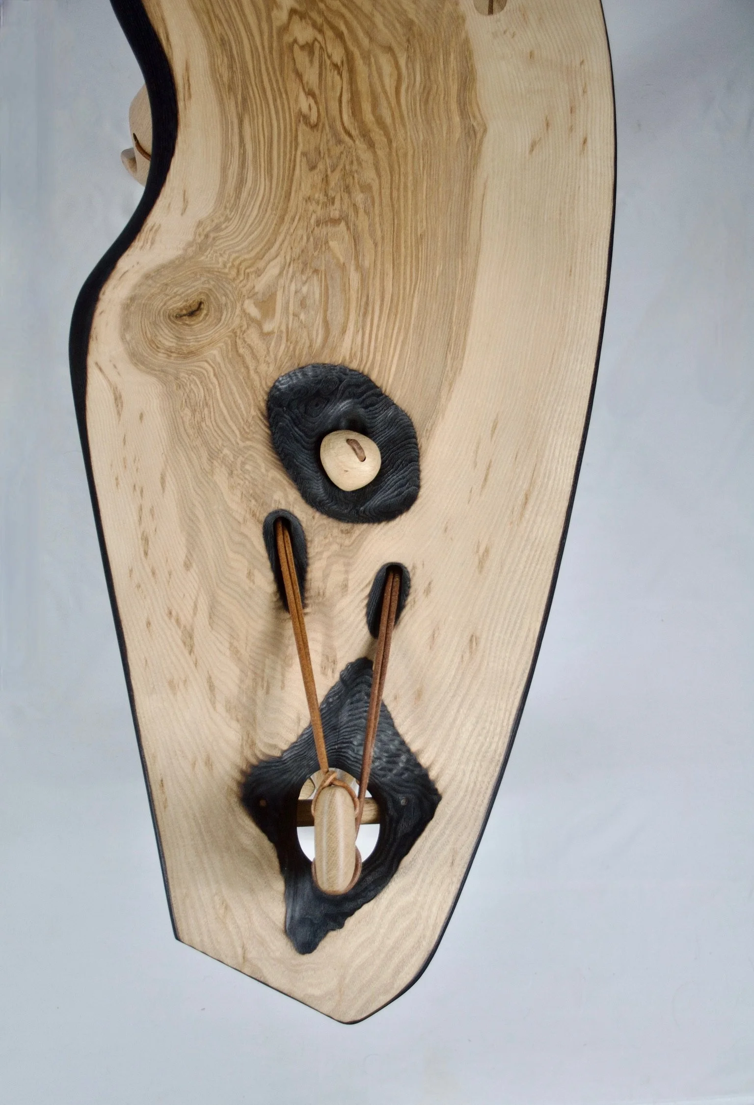 sculptural occasional table - ash & oak with leather tensioning - available POA 