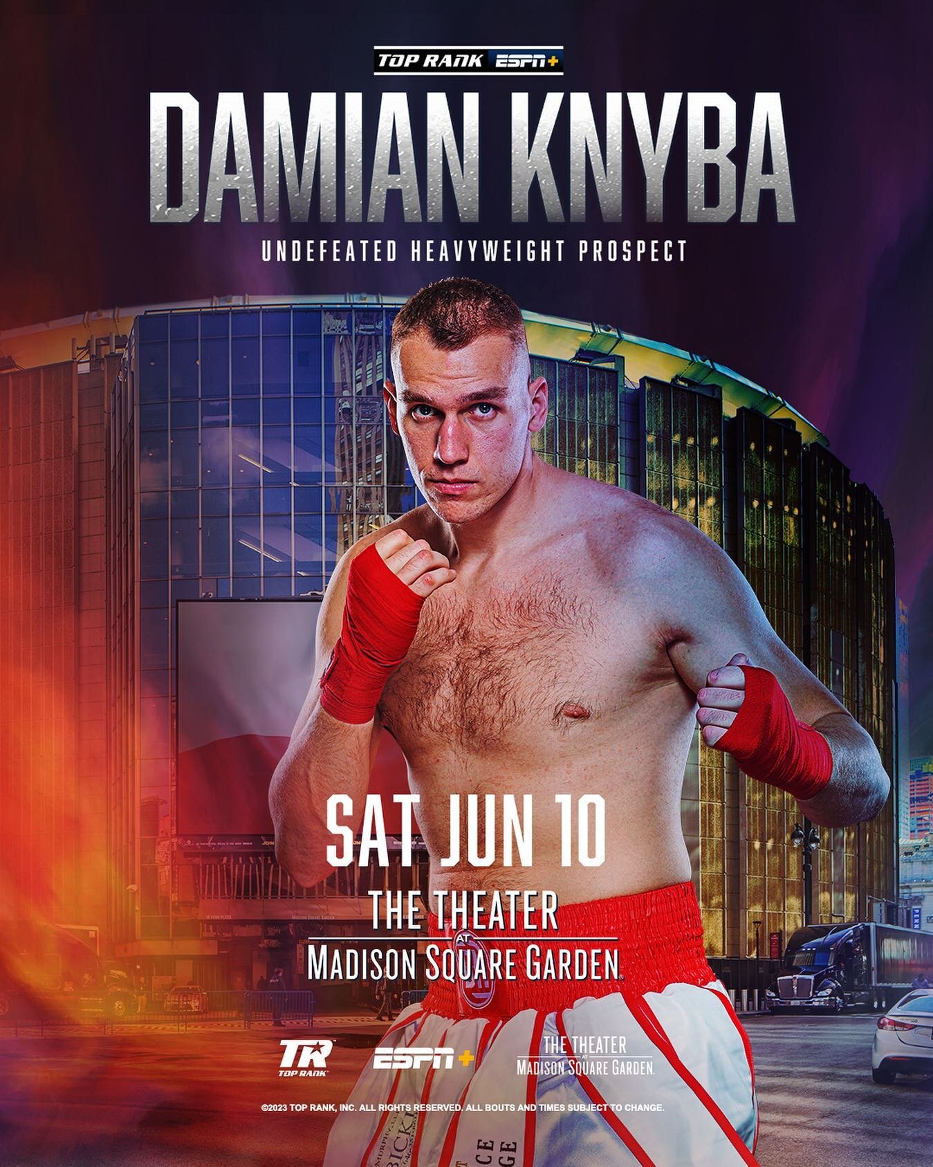 Back at @thegarden June 10th, @damian.knyba returns after stopping Harper. @toprank @espn Don&rsquo;t miss another great performance. Tickets now available but not for long for this sold out event. #hussarmentality