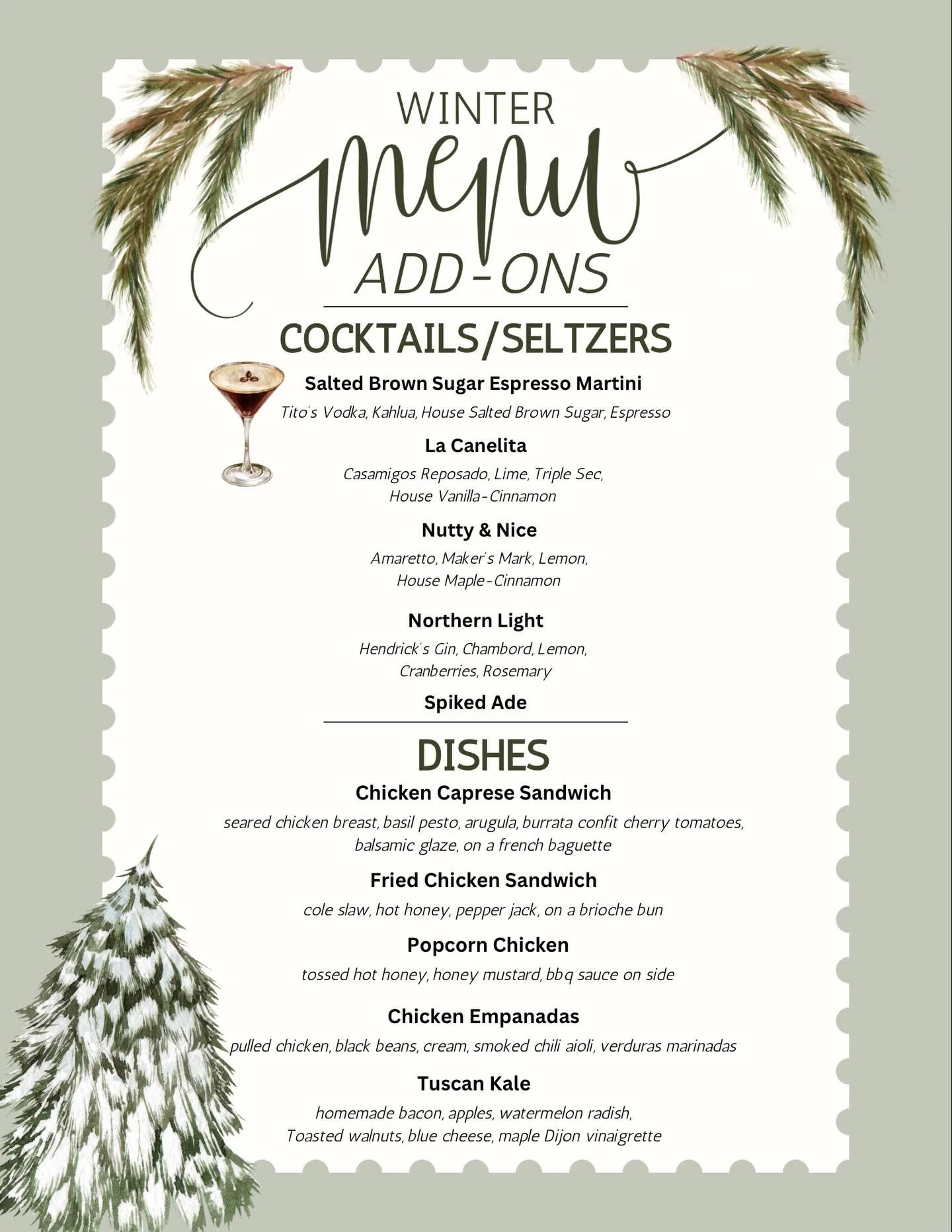 ❄️ Winter menu add-ons! ❄️