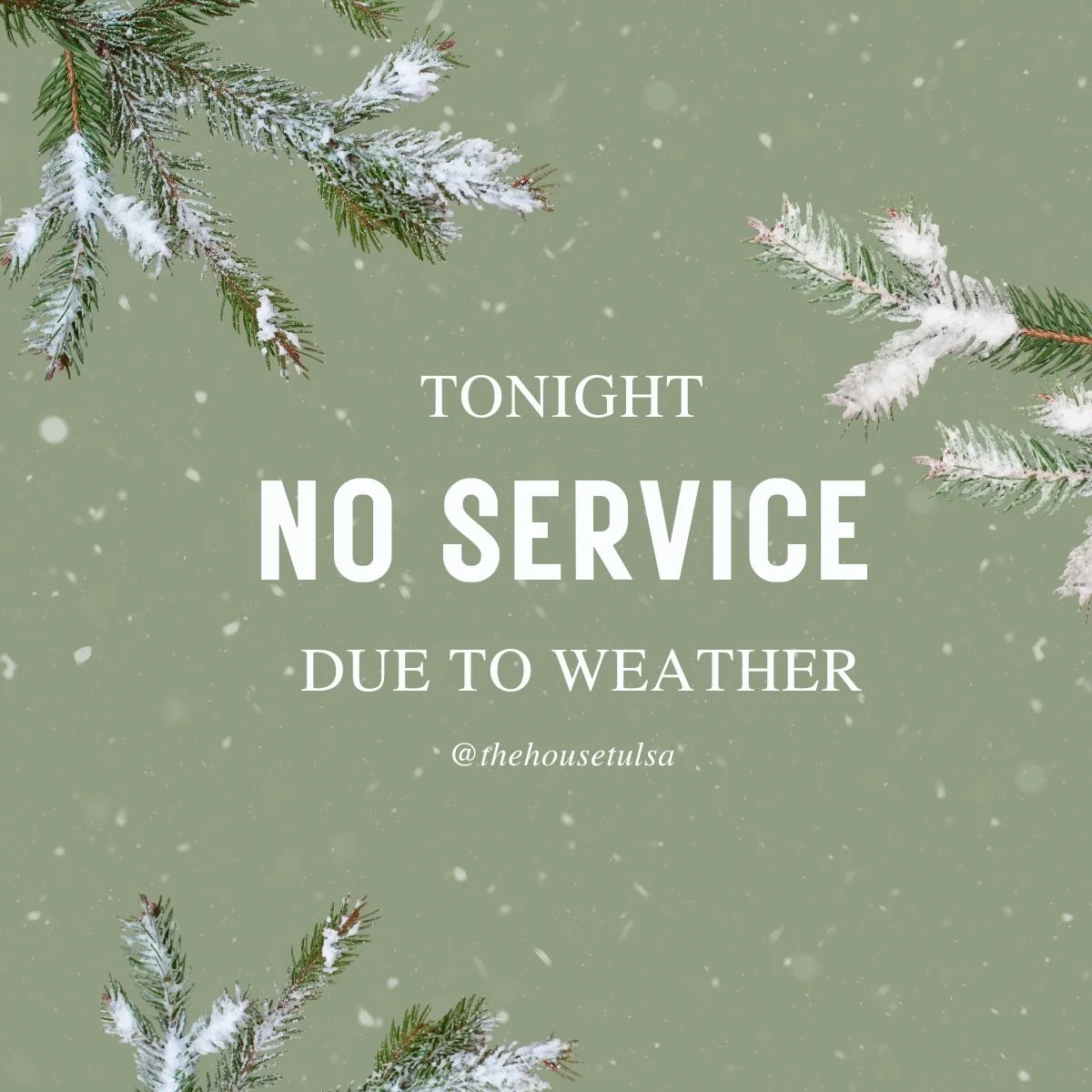 No service tonight! See y&rsquo;all next Wednesday 😁