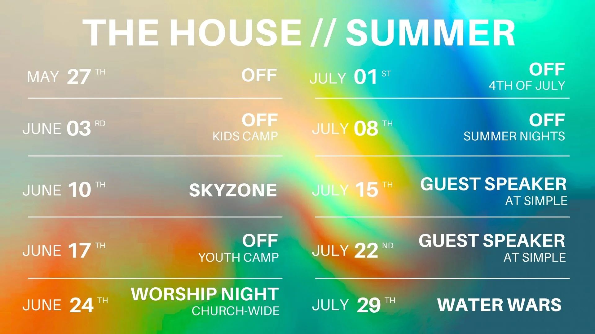 SUMMER SCHEDULE ☀️😎
No service tonight!
