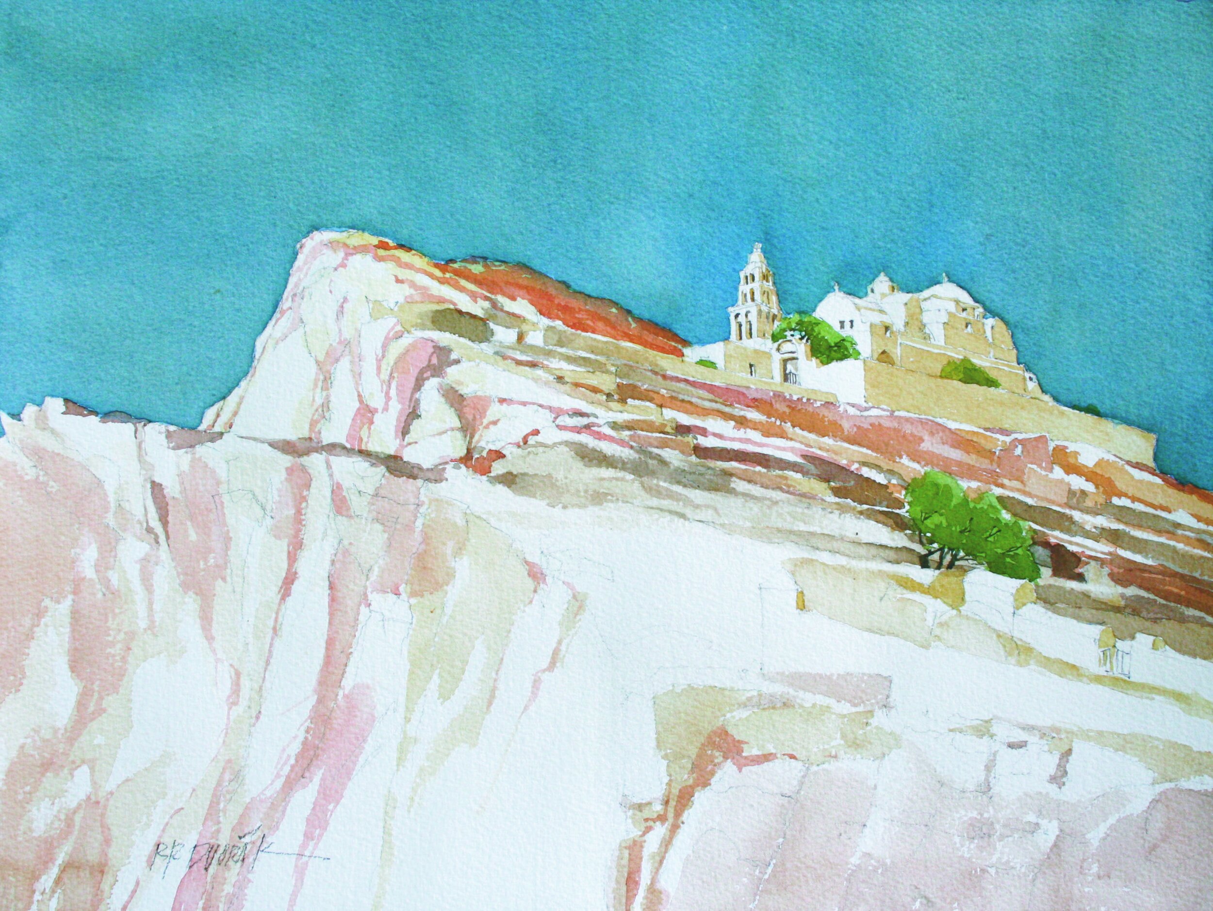 Monastery, Folegandros, Greece, 12x16, NFS