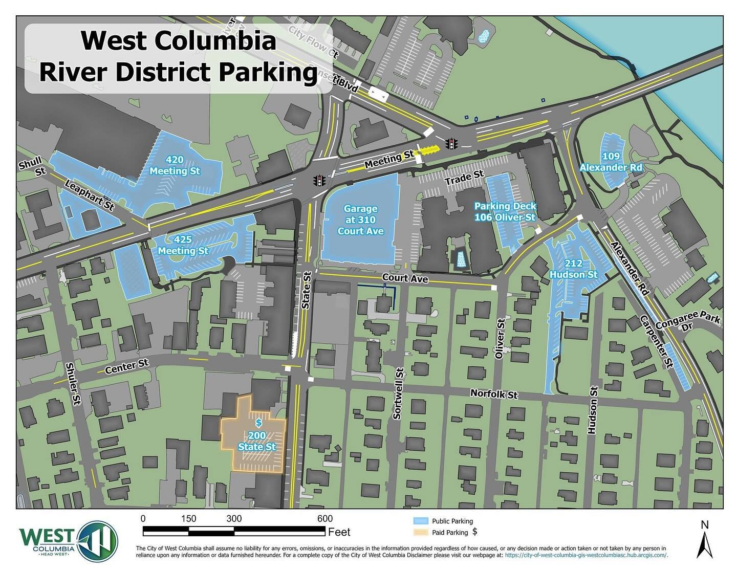 Check out the updated West Columbia River District parking options:

📍West Columbia Riverwalk
📍Carraway Park
📍Street Parking on Alexander/Carpenter
📍Oliver Parking Deck
📍Meeting Street Artisan Market
📍Capitol Square (5 minute walk)

Palmetto Pr