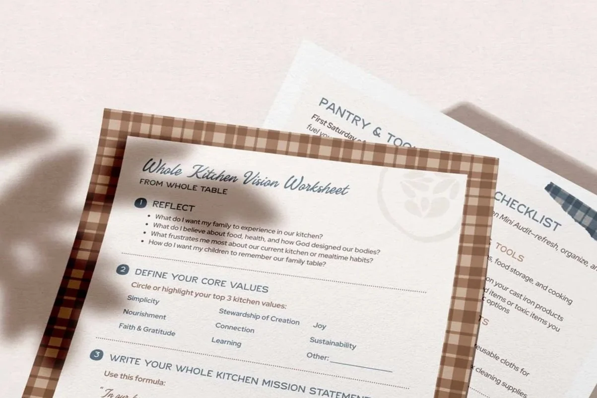 Two branded one pagers on a cream background.