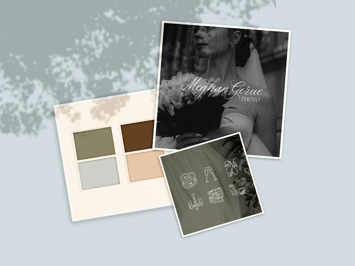  Elopement photographer branding, travel photographer branding, laid out on the floor. 