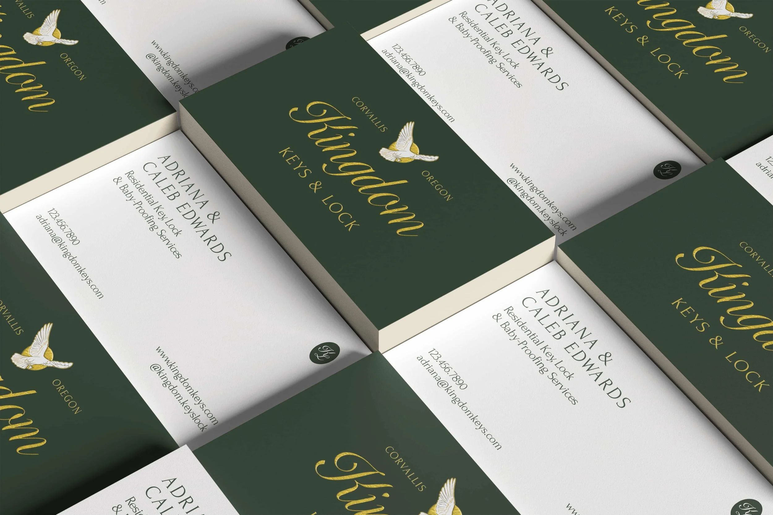  A branded business card with metallic finish. 