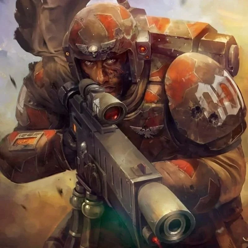 Cover art for a novel about Cadian Kasrkin soldiers