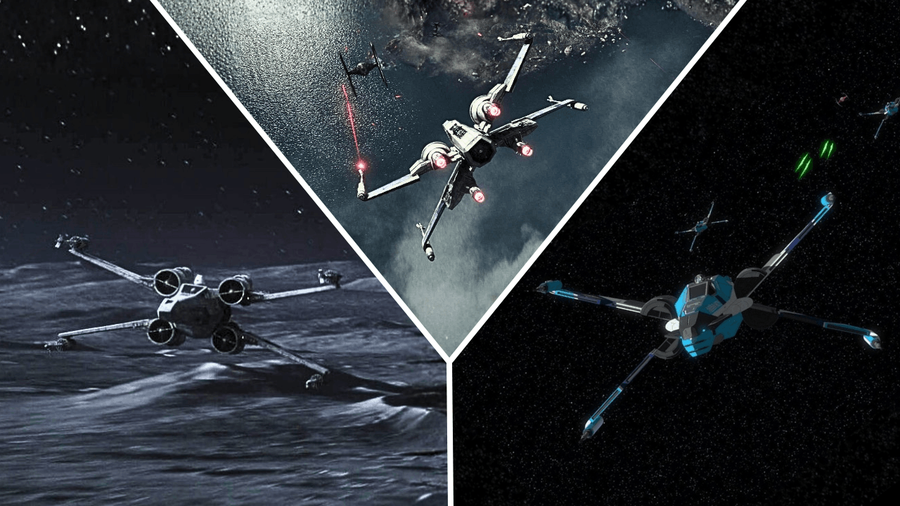 Three marks of X-wing starfighter employed by the New Republic.