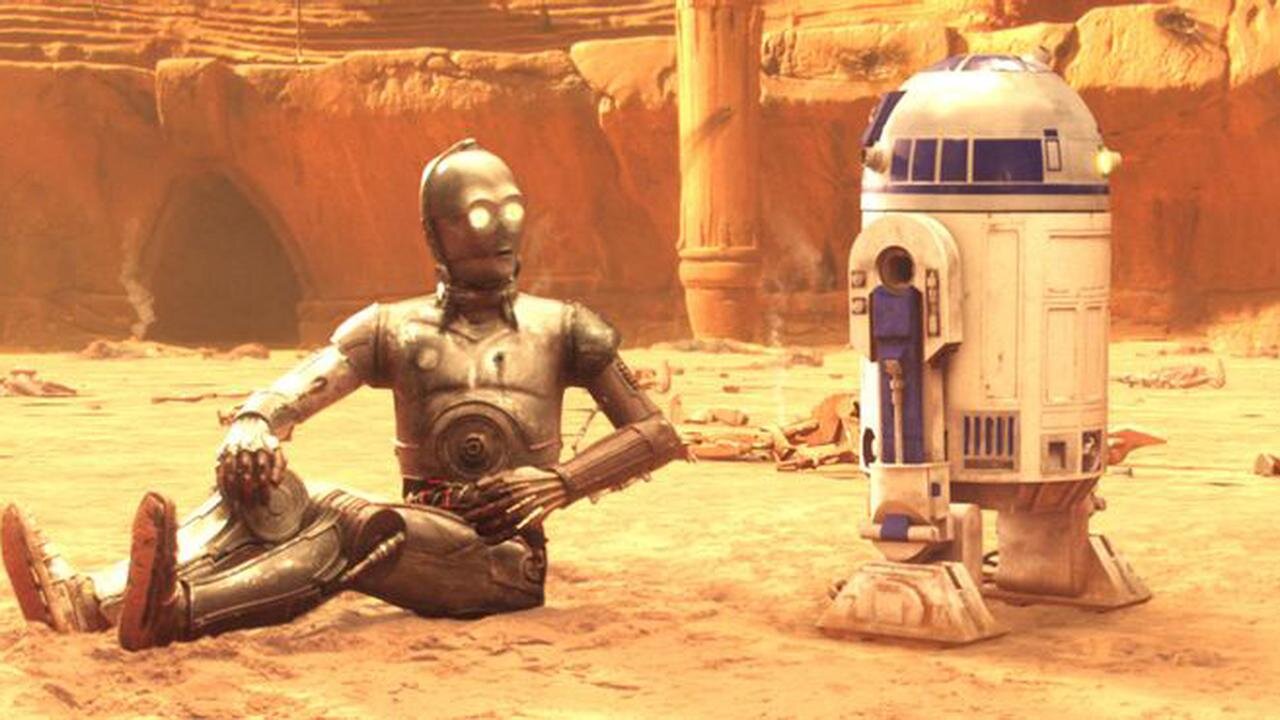 Star Wars Lucasfilm UCIP KOOZIE C3PO R2D2 droïdes désert Scène USA Made calin 
